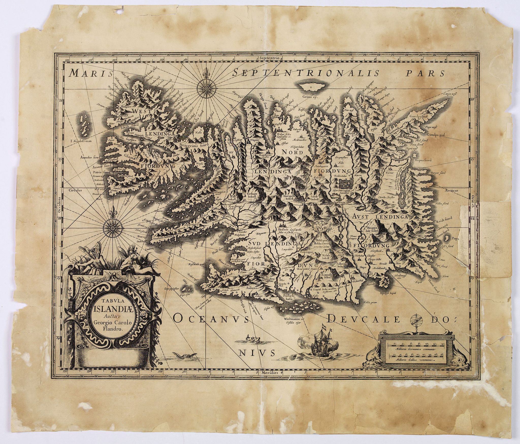 HONDIUS, H., Tabula Islandiae. . ., antique map, old maps