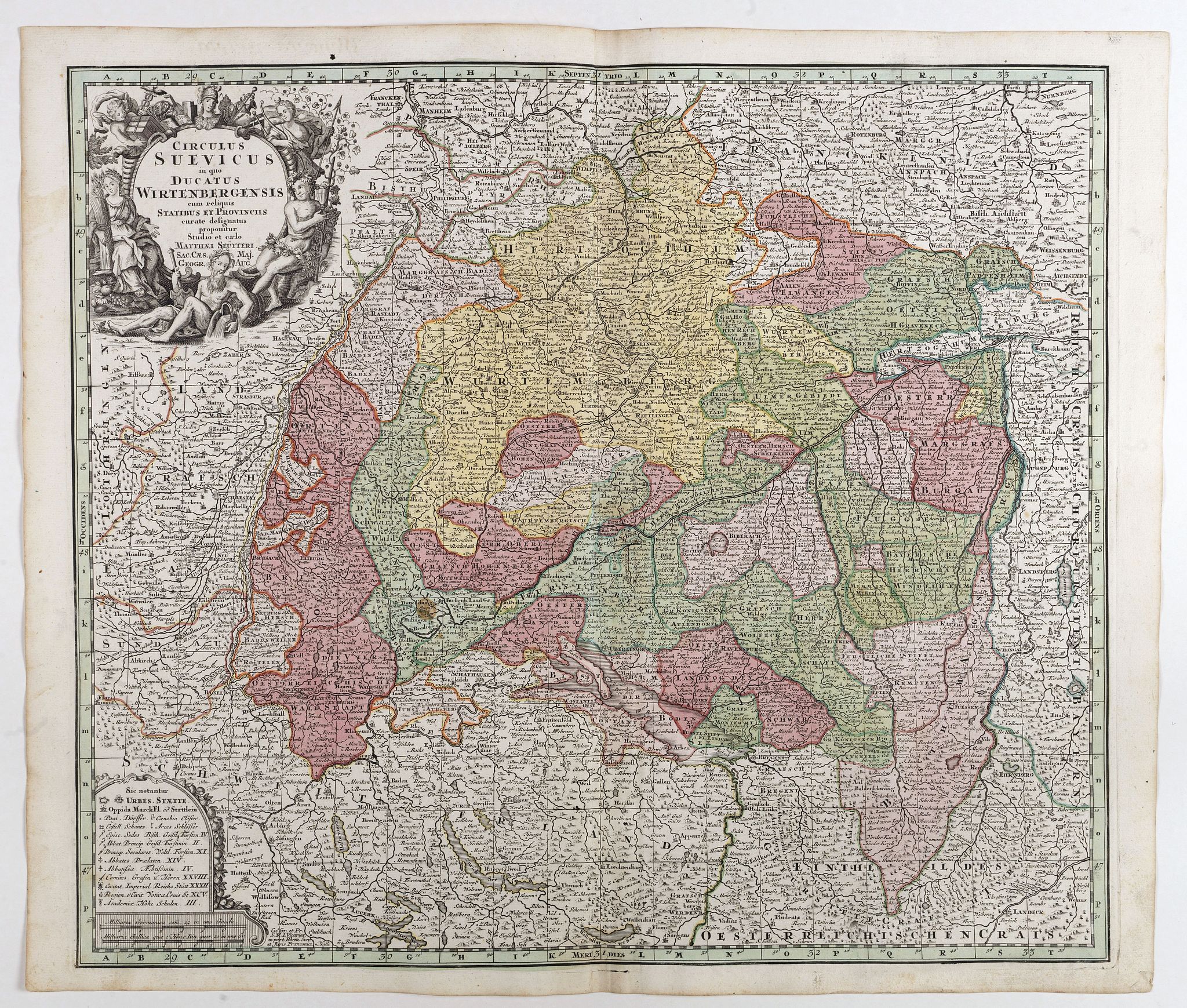 SEUTTER, M., Circulus Suevicus in quo Ducatus Wirtenbergensis…, antique map, old maps