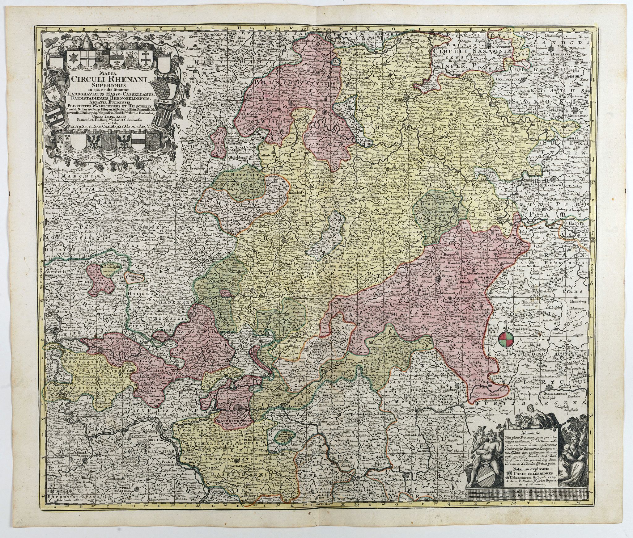 SEUTTER, M., Mappa circuli Rhenani superioris . . ., antique map, old maps