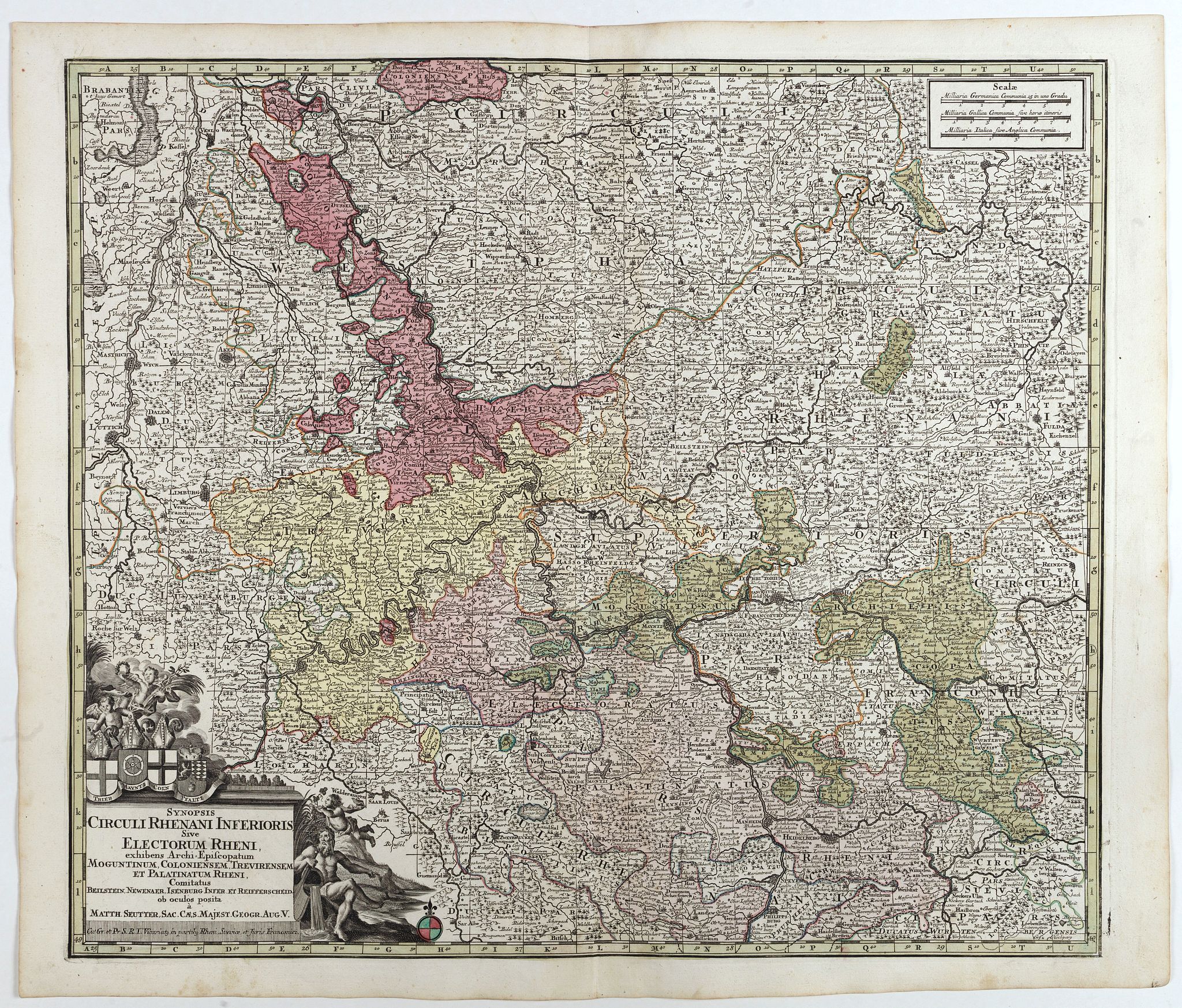 SEUTTER, M., Circuli Rhenani Inferioris sive Electorum Rheni . . ., antique map, old maps