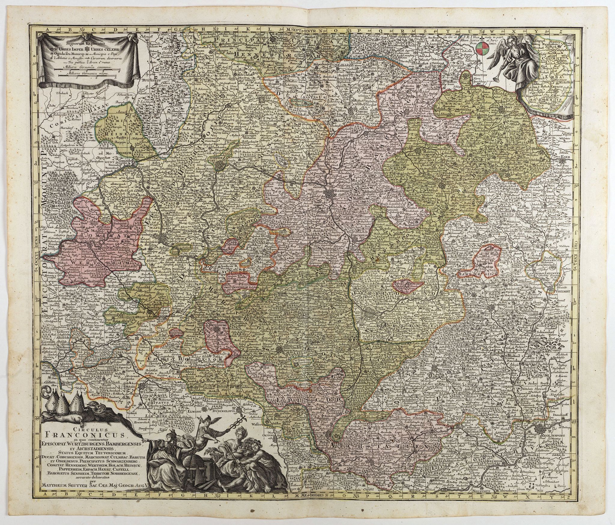 SEUTTER, M., Circulus Franconicus . . ., antique map, old maps