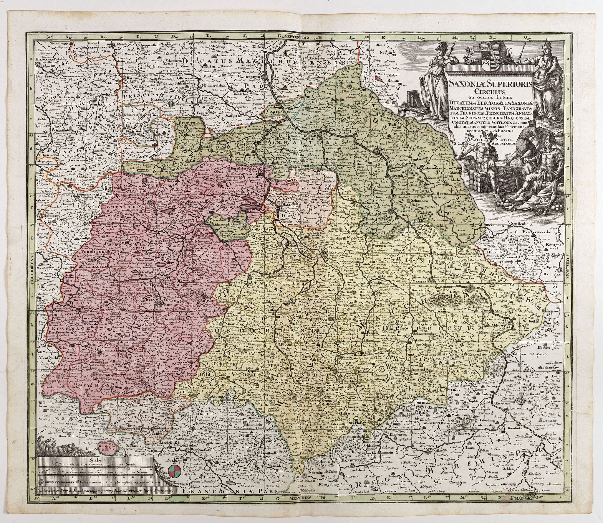SEUTTER, M., Saxoniae Superioris Circulus . . ., antique map, old maps