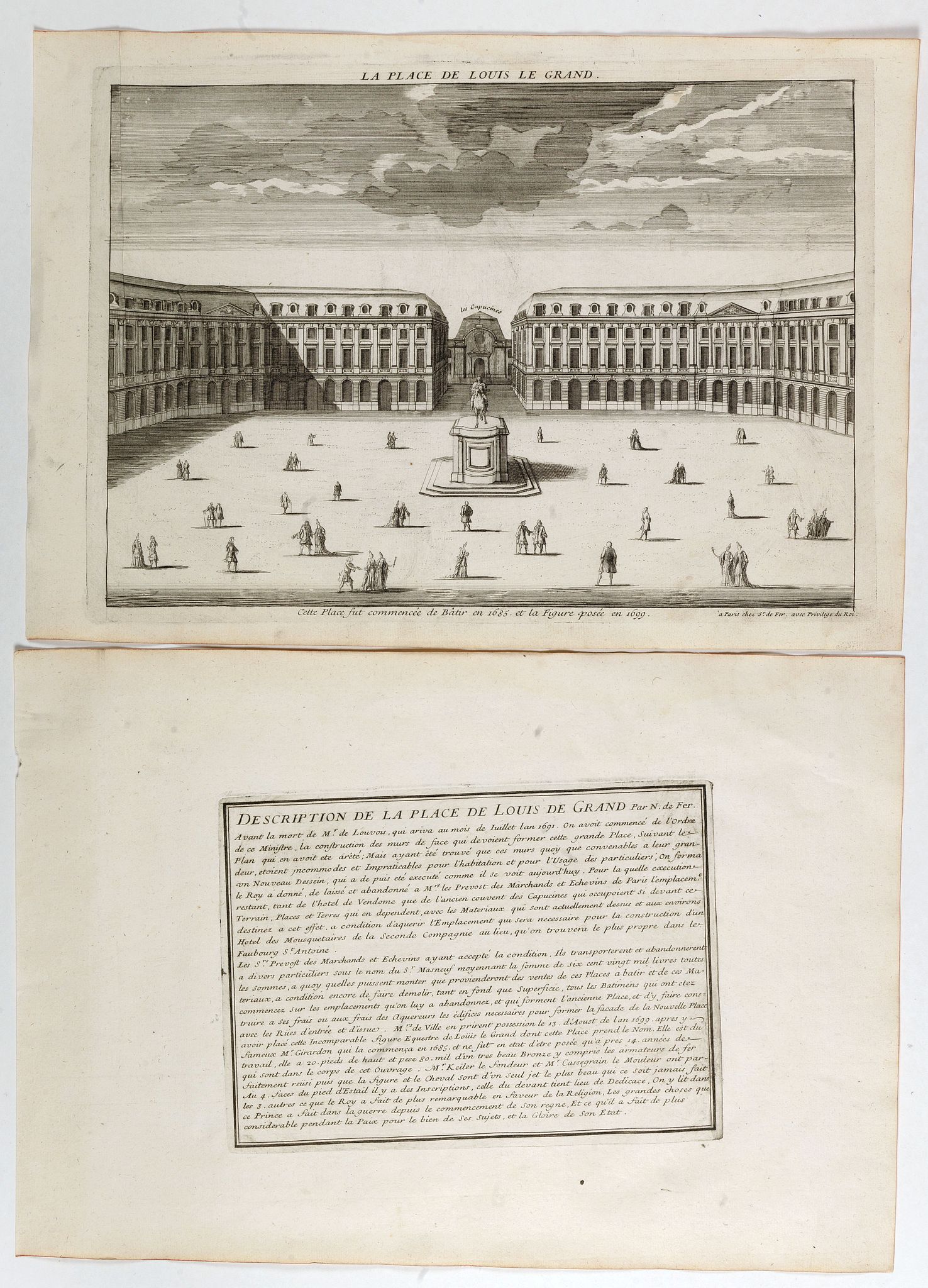 DE FER, N., La place de Louis Le Grand. (Place Vendôme), antique map, old maps