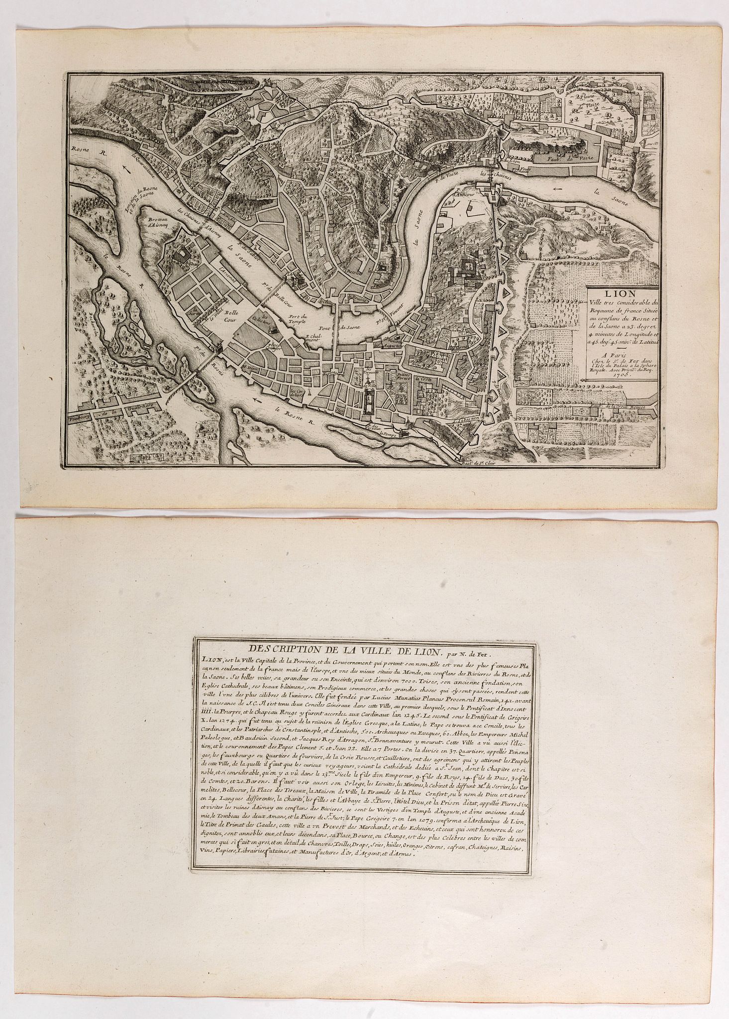 DE FER, N., Lion., antique map, old maps