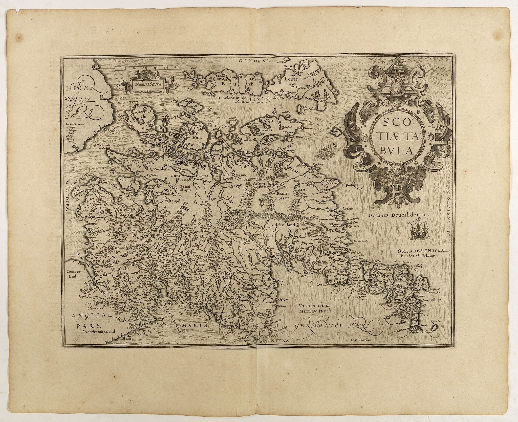 ORTELIUS, A., Scotiae tabula., antique map, old maps