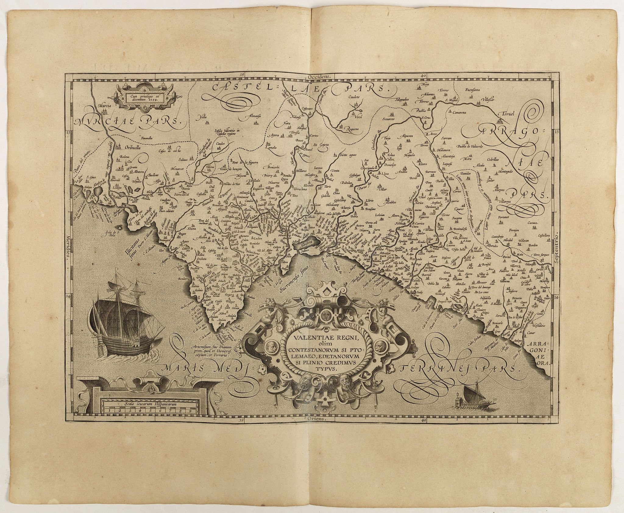 ORTELIUS, A., Valentiae Regni …, antique map, old maps