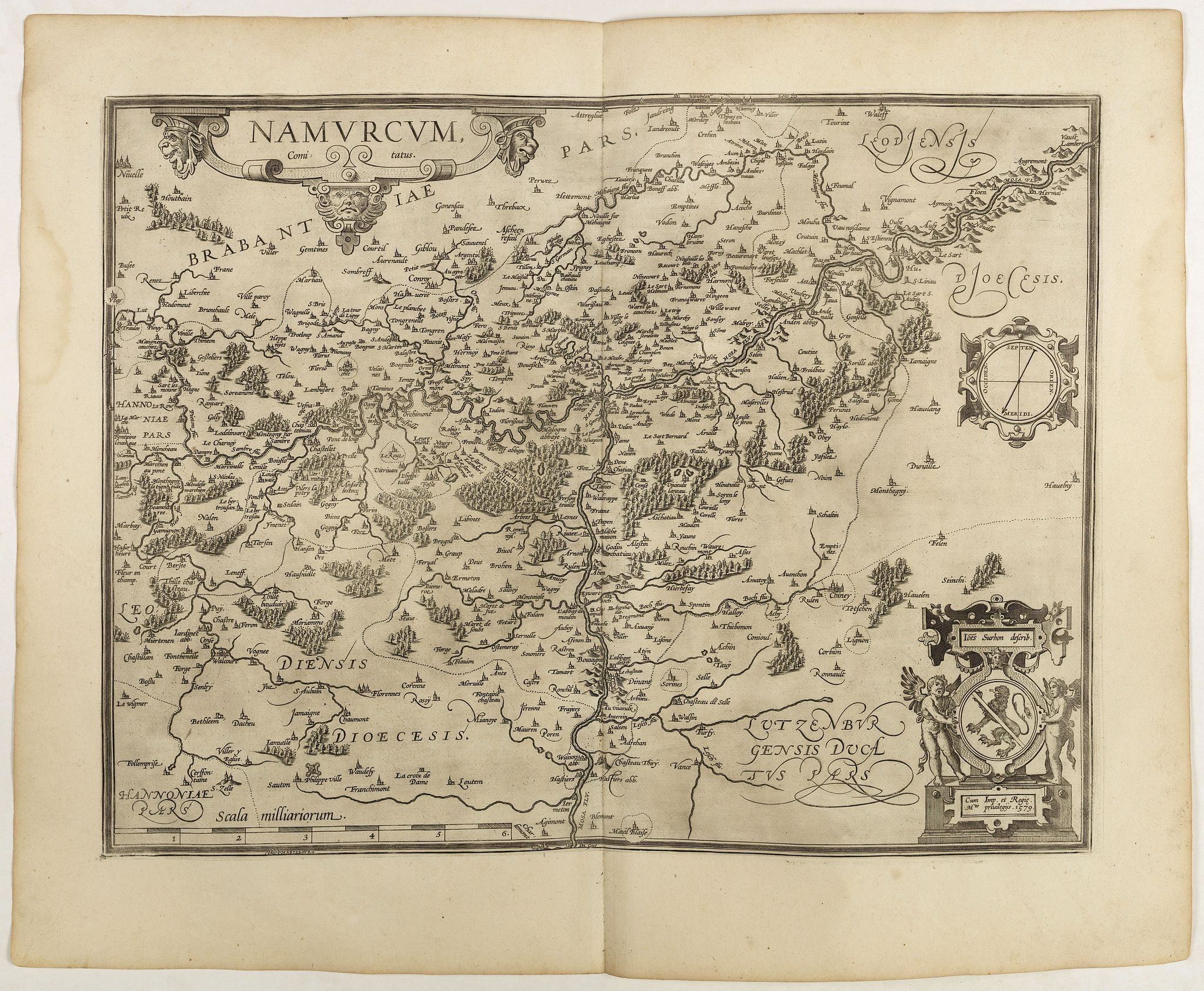 ORTELIUS, A., Namurcum Comitatus., antique map, old maps