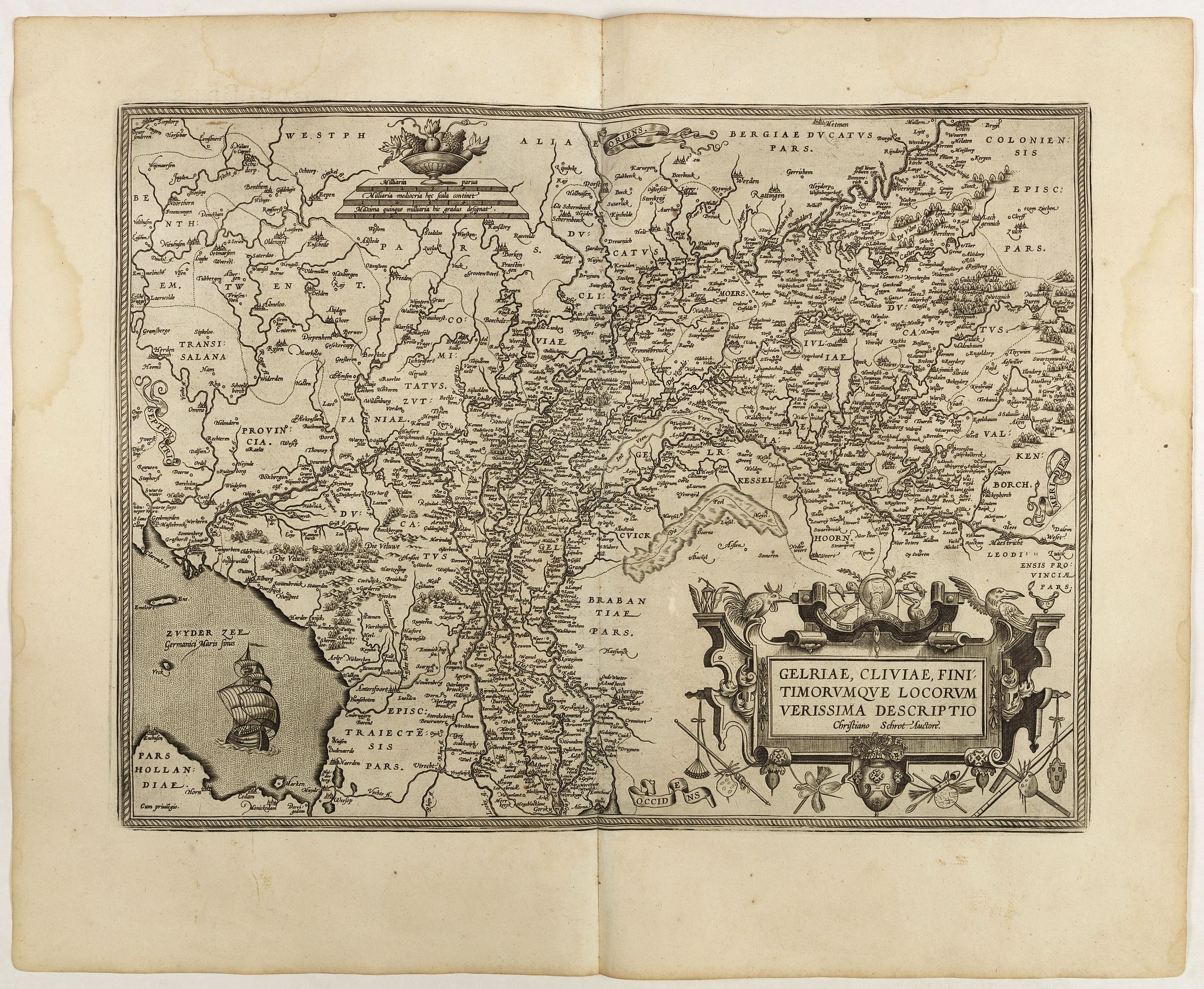 ORTELIUS, A., Gelriae, Cliviae, Finitimorumque Locorum Verissima.., antique map, old maps