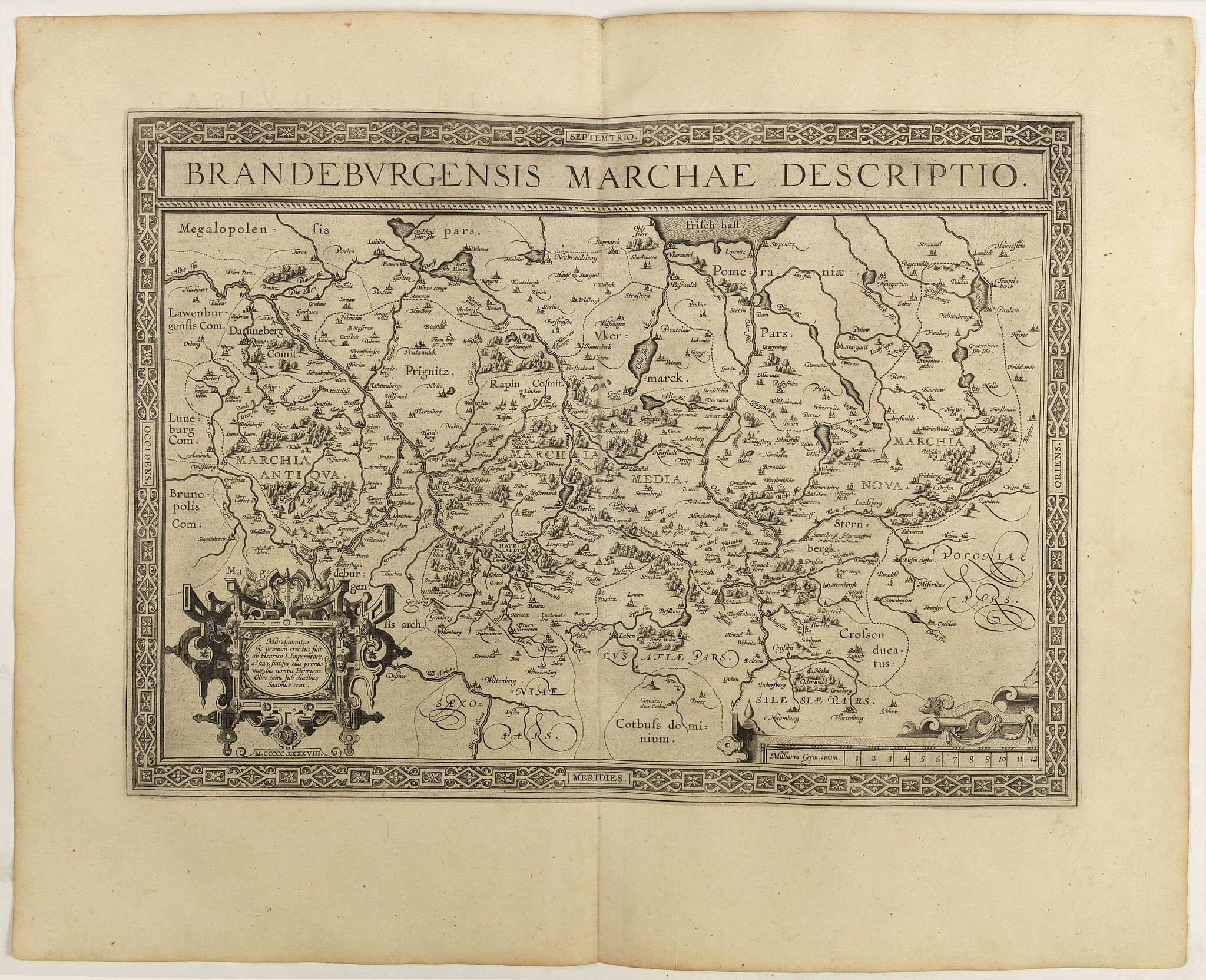 ORTELIUS, A., Brandeburgensis Marchiae Descriptio., antique map, old maps