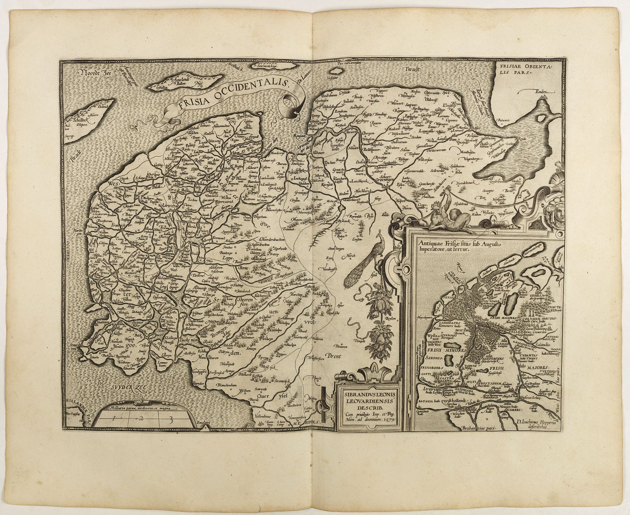 ORTELIUS, A., Frisia Occidentalis., antique map, old maps
