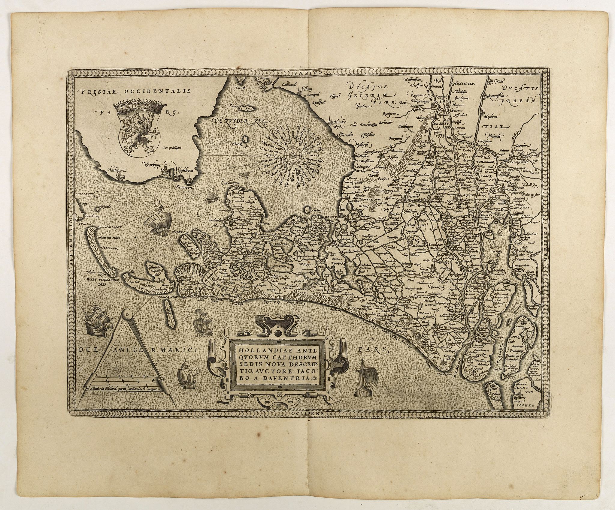 ORTELIUS, A., Hollandiae Antiquorum Catthorum.., antique map, old maps