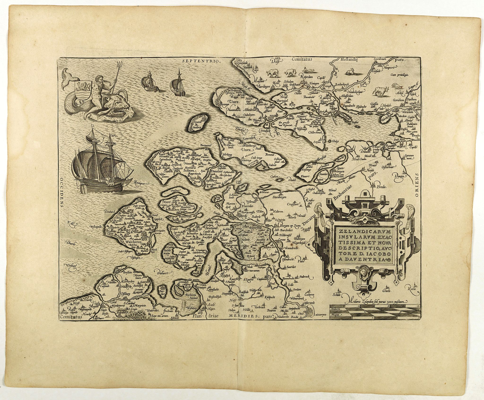 ORTELIUS, A., Zelandicarum Insularum Exactissima et Nova Descriptio., antique map, old maps