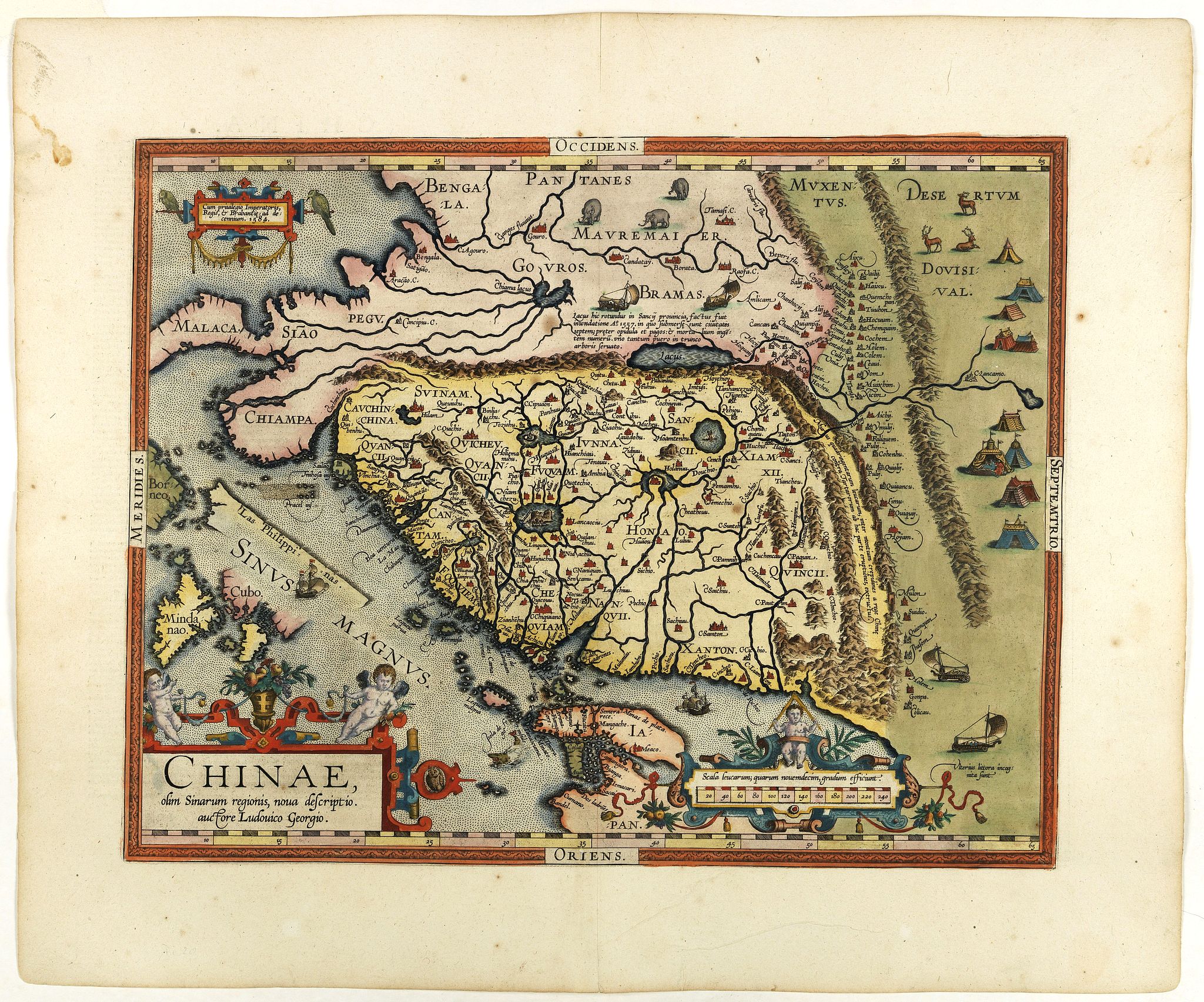 ORTELIUS, A., Chinae, olim Sinarum Regionis, nova descriptio. Auctore Ludovico Georgio., antique map, old maps