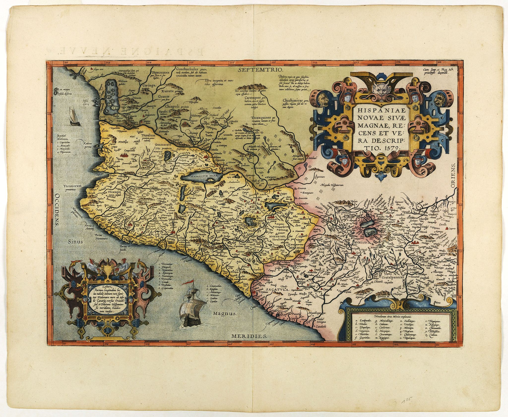 ORTELIUS, A., Hispaniae novae sive magnae recens et vera descriptio. 1579, antique map, old maps