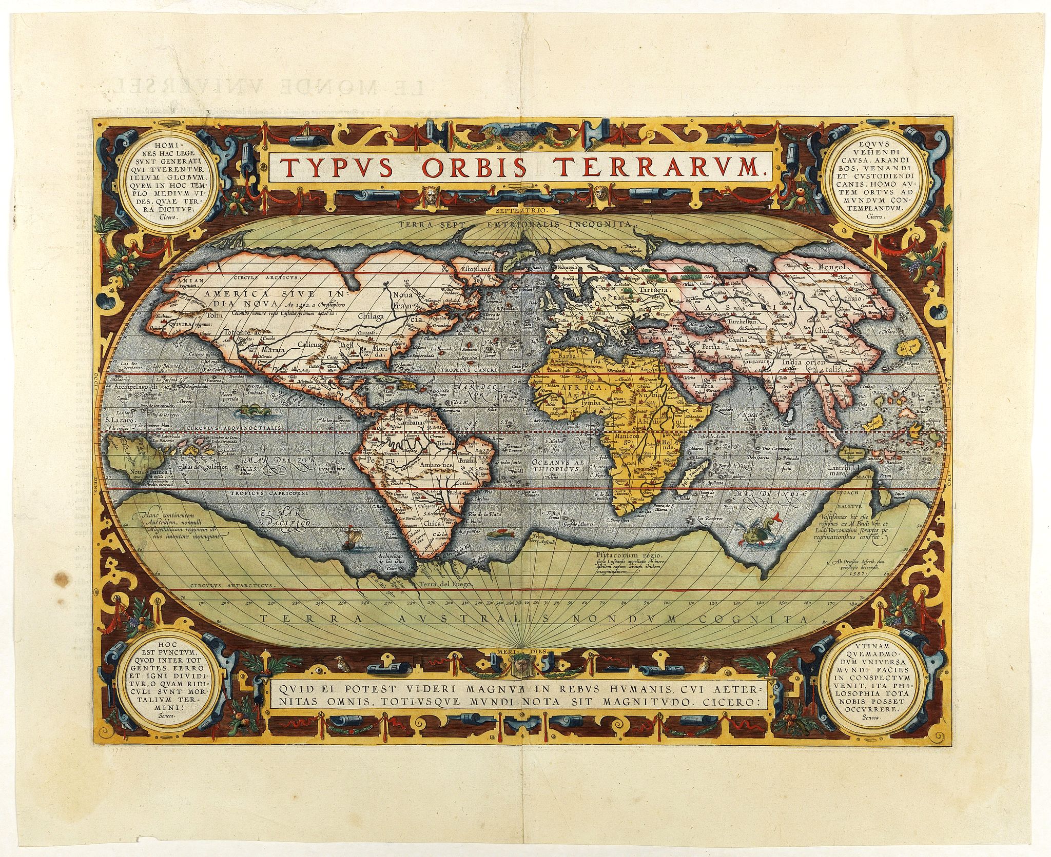 ORTELIUS, A., Typus Orbis Terrarum., antique map, old maps