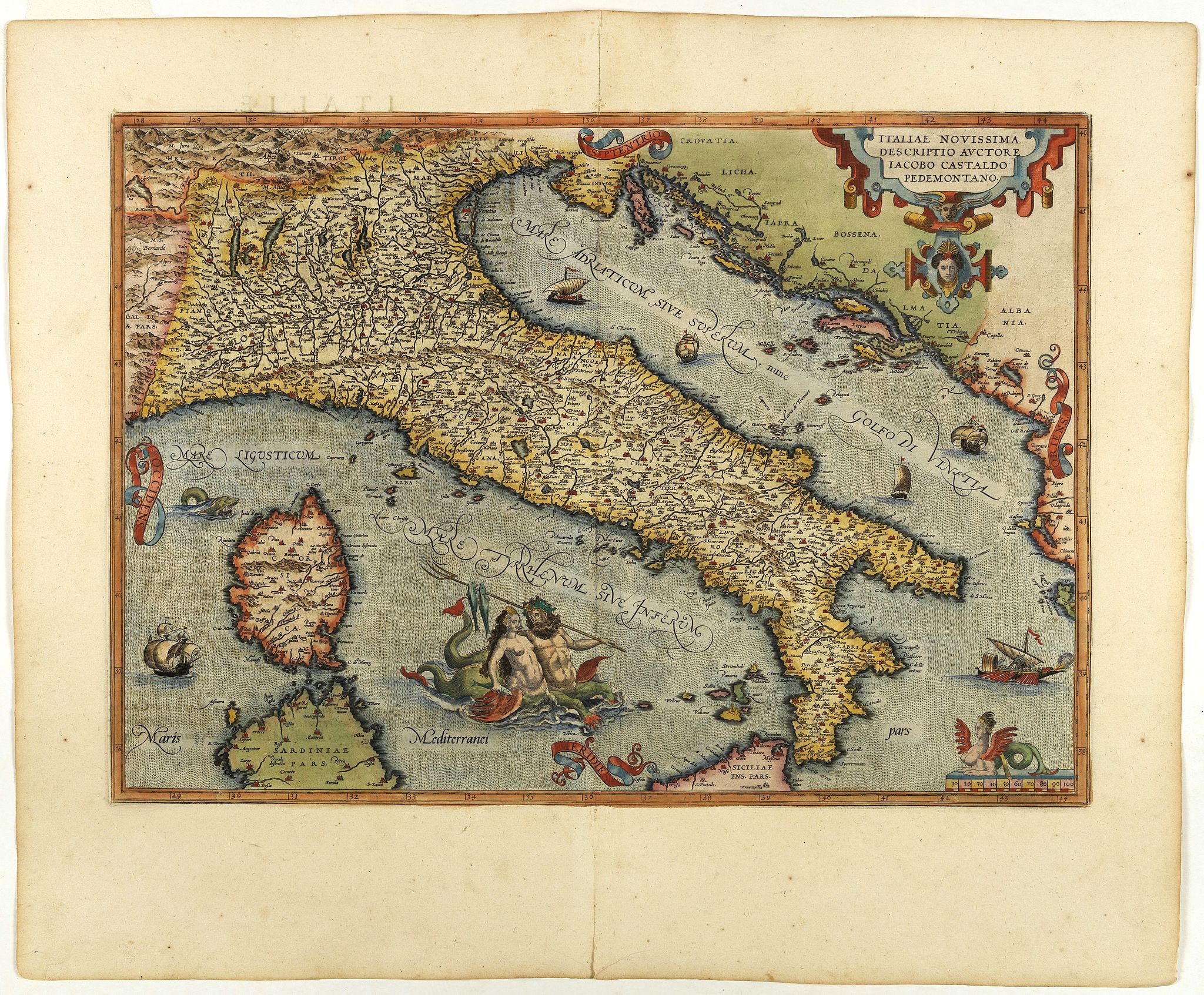 ORTELIUS, A., Italiae Novissima descriptio. . ., antique map, old maps