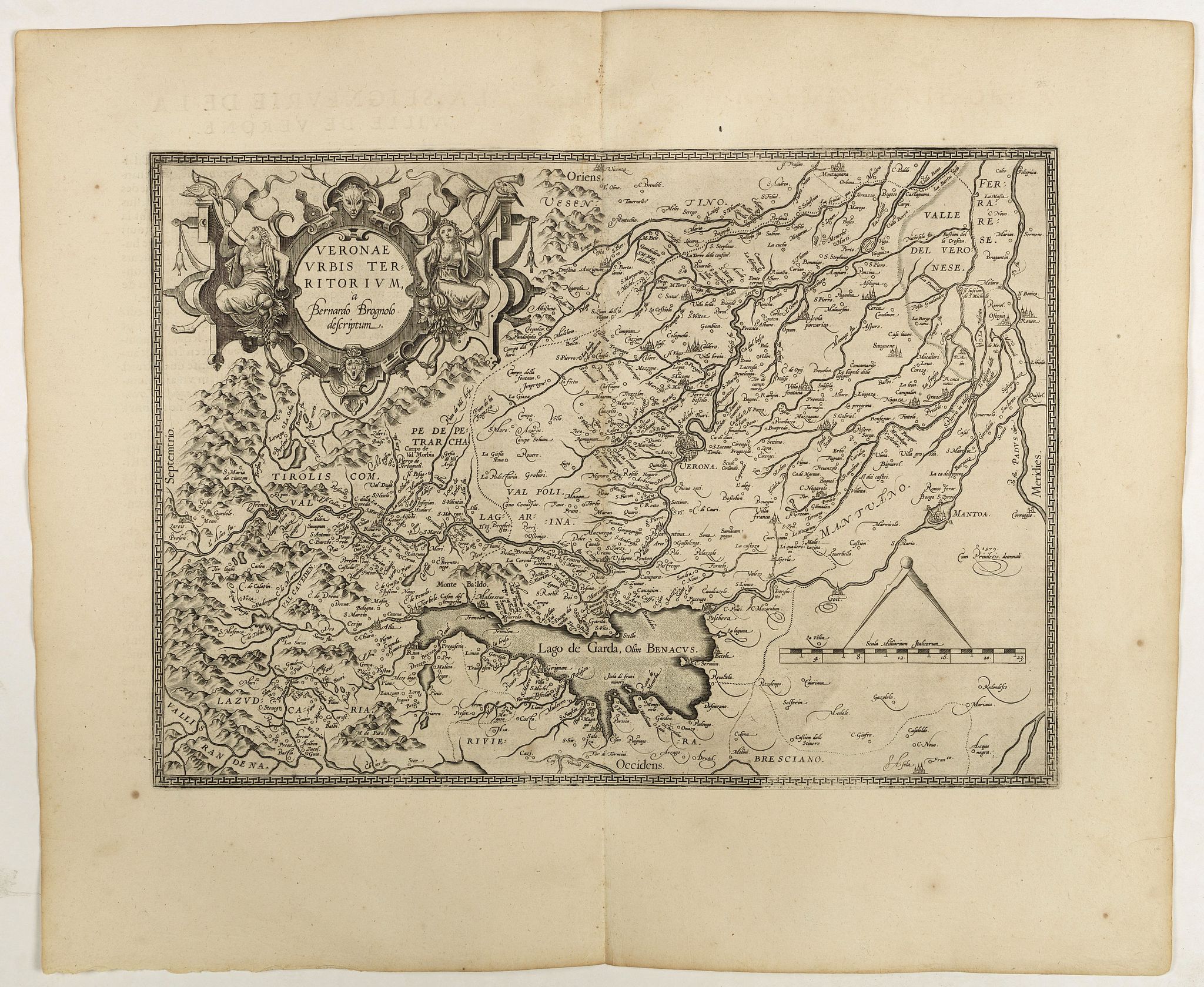 ORTELIUS ,A., Veronae Urbis Territorium., antique map, old maps