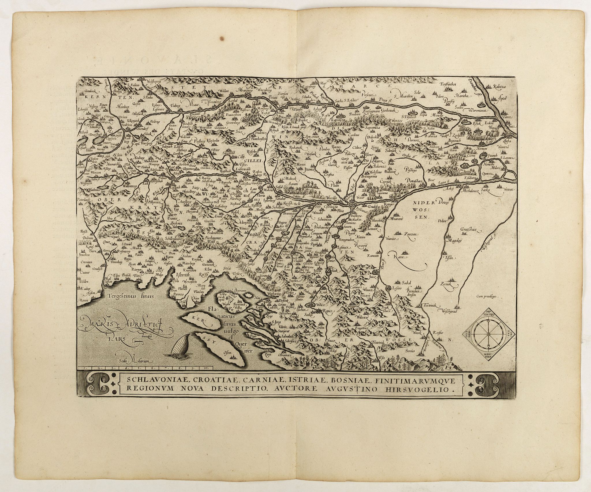 ORTELIUS, A., Schlavoniae, Croatiae, Carniale.. Bosniae. . ., antique map, old maps
