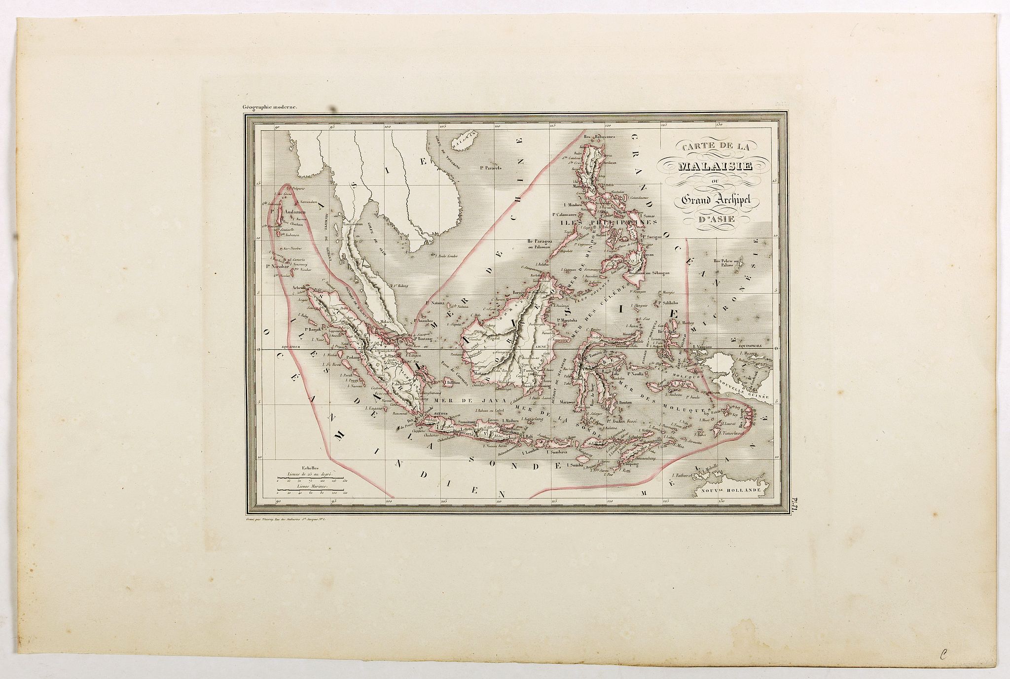 MALTE-BRUN, Conrad., Carte de la Malaisie ou Grand archipel d'Asie., antique map, old maps
