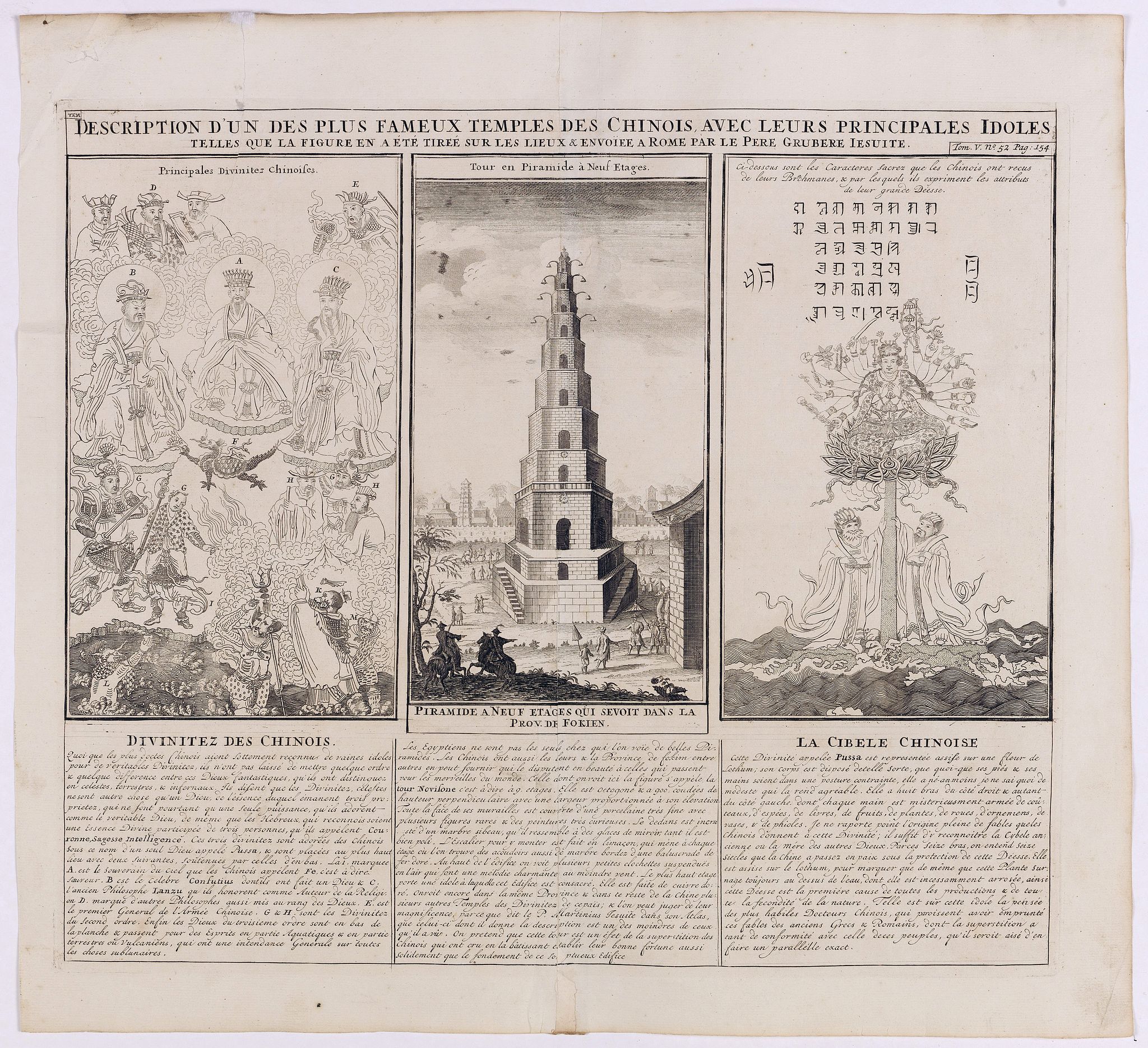 CHATELAIN, H., Description d'un des plus fameux temples des Chinois.., antique map, old maps