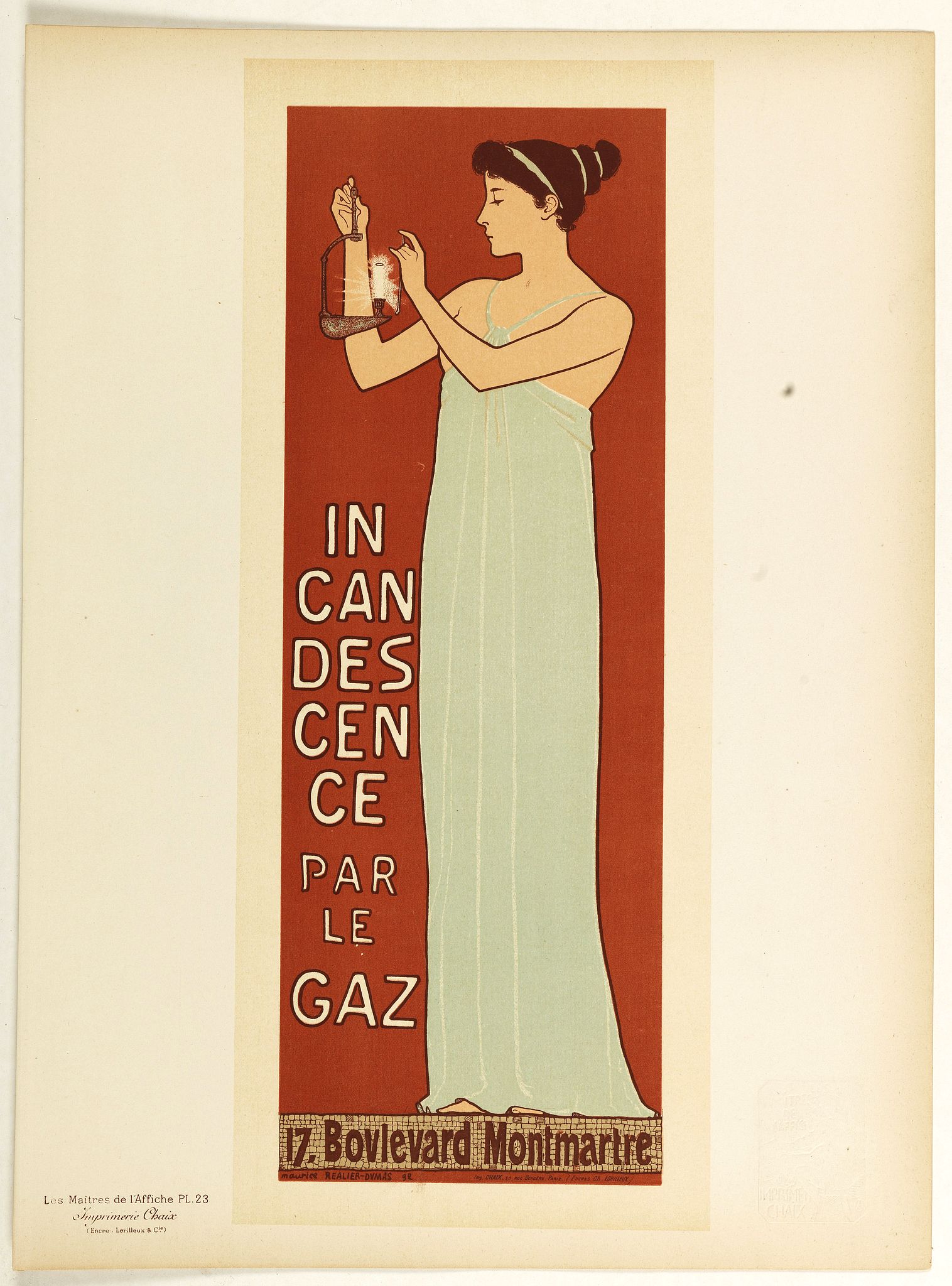 LES MAITRES DE L'AFFICHE, Incandescence par le gaz., antique map, old maps