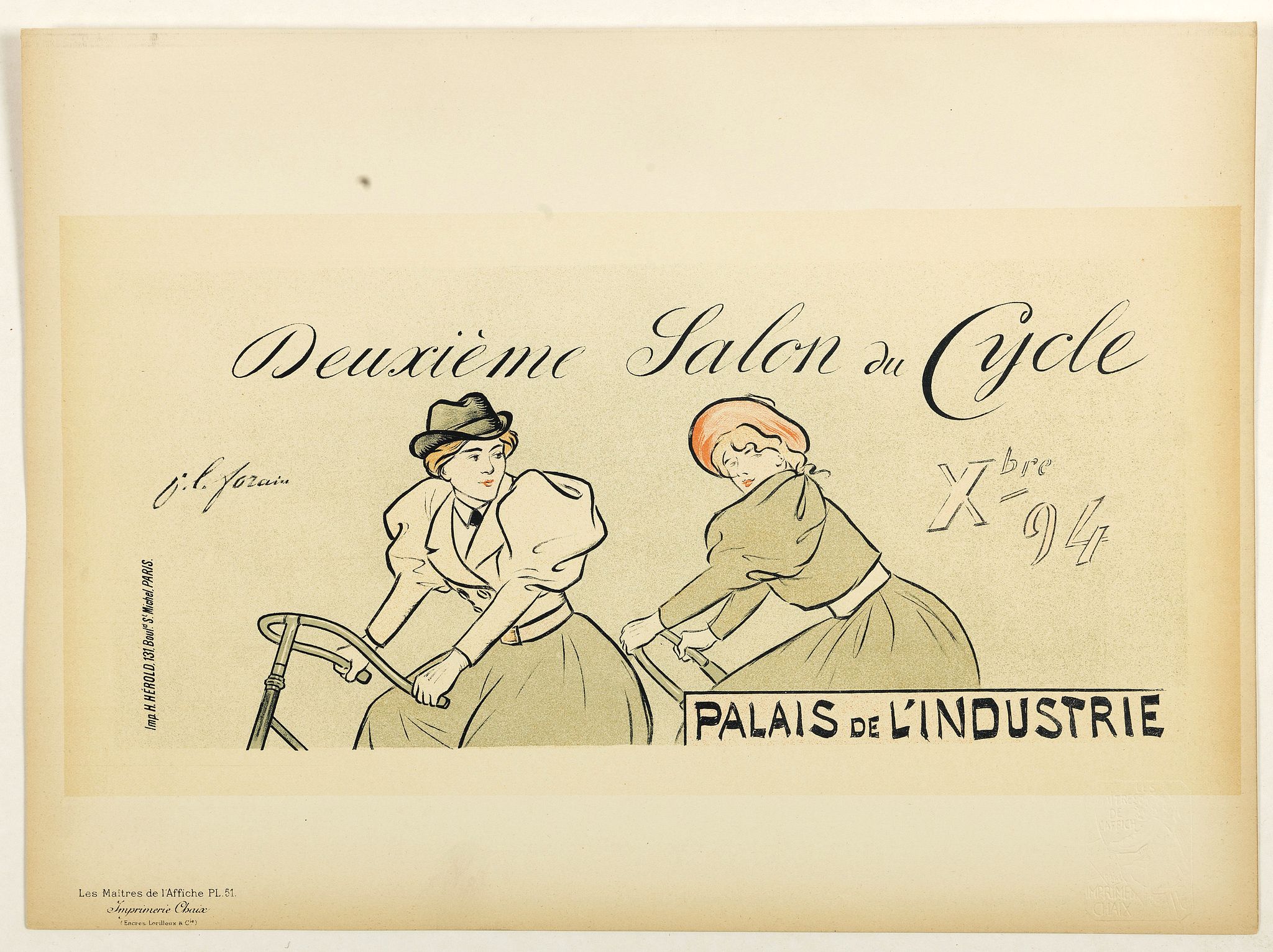 LES MAITRES DE L'AFFICHE, Lexeme Salon du Cycle., antique map, old maps