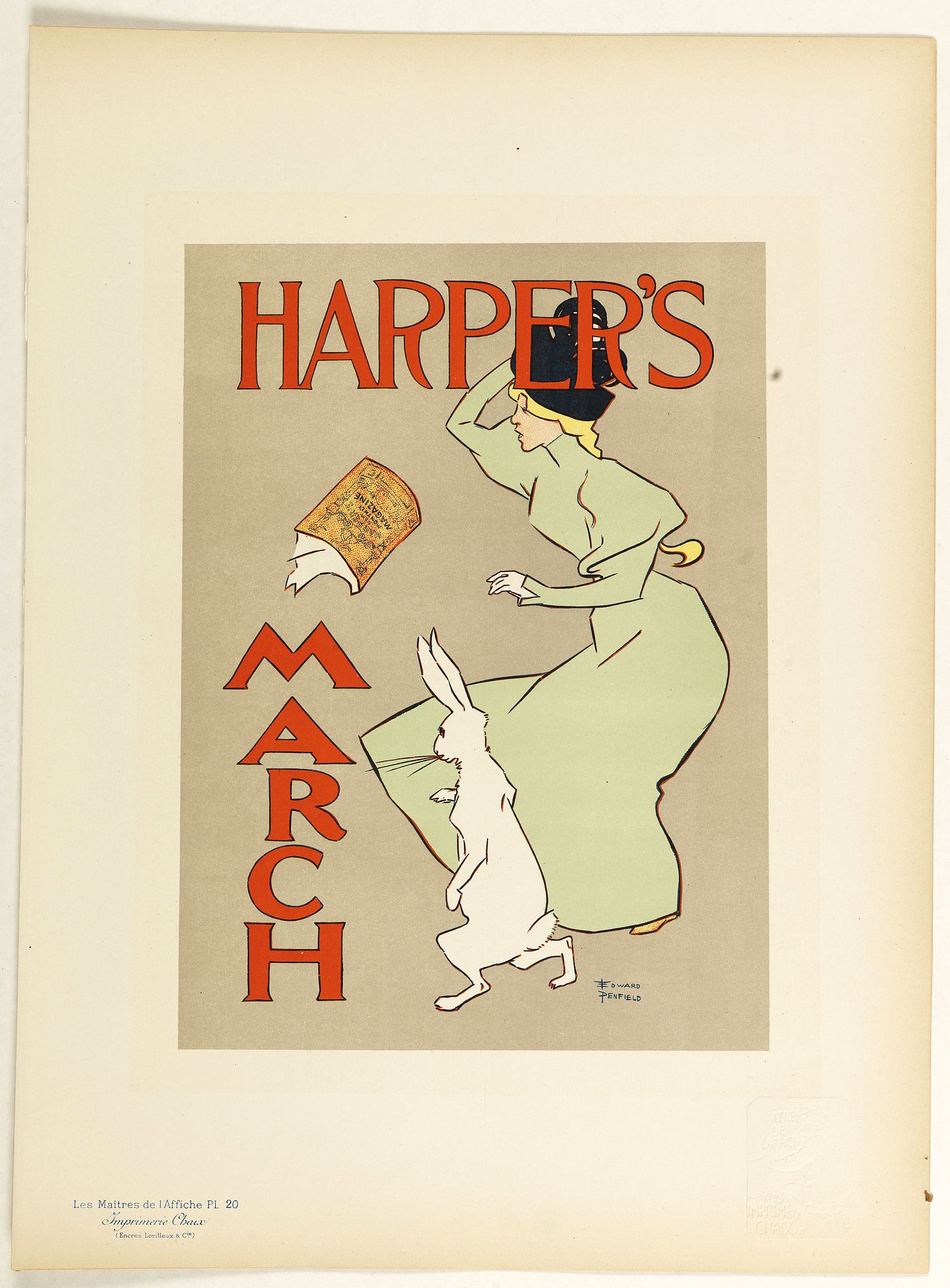 LES MAITRES DE L'AFFICHE, Harper's, March., antique map, old maps