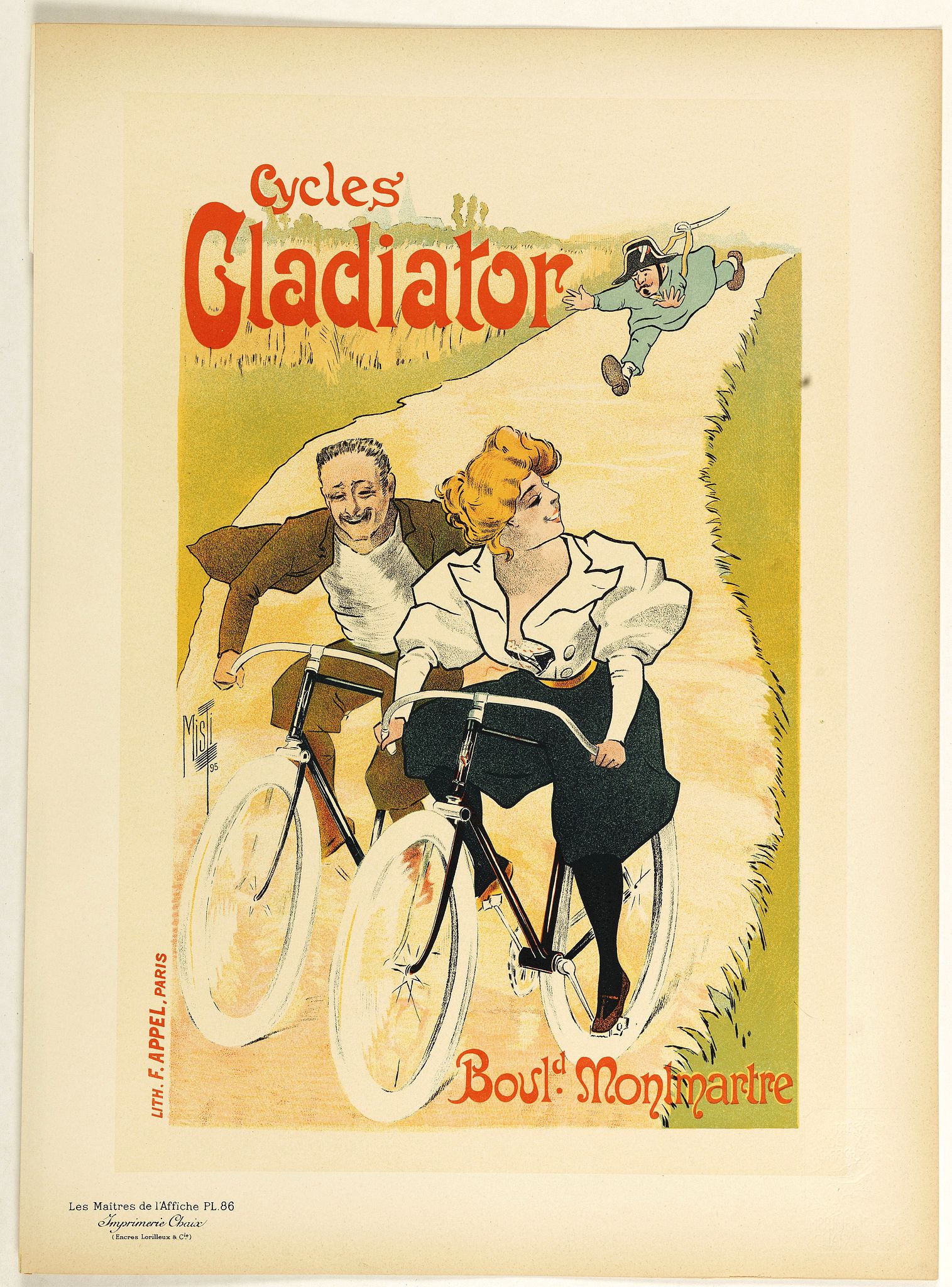 LES MAITRES DE L'AFFICHE, Cycle's Gladiator., antique map, old maps