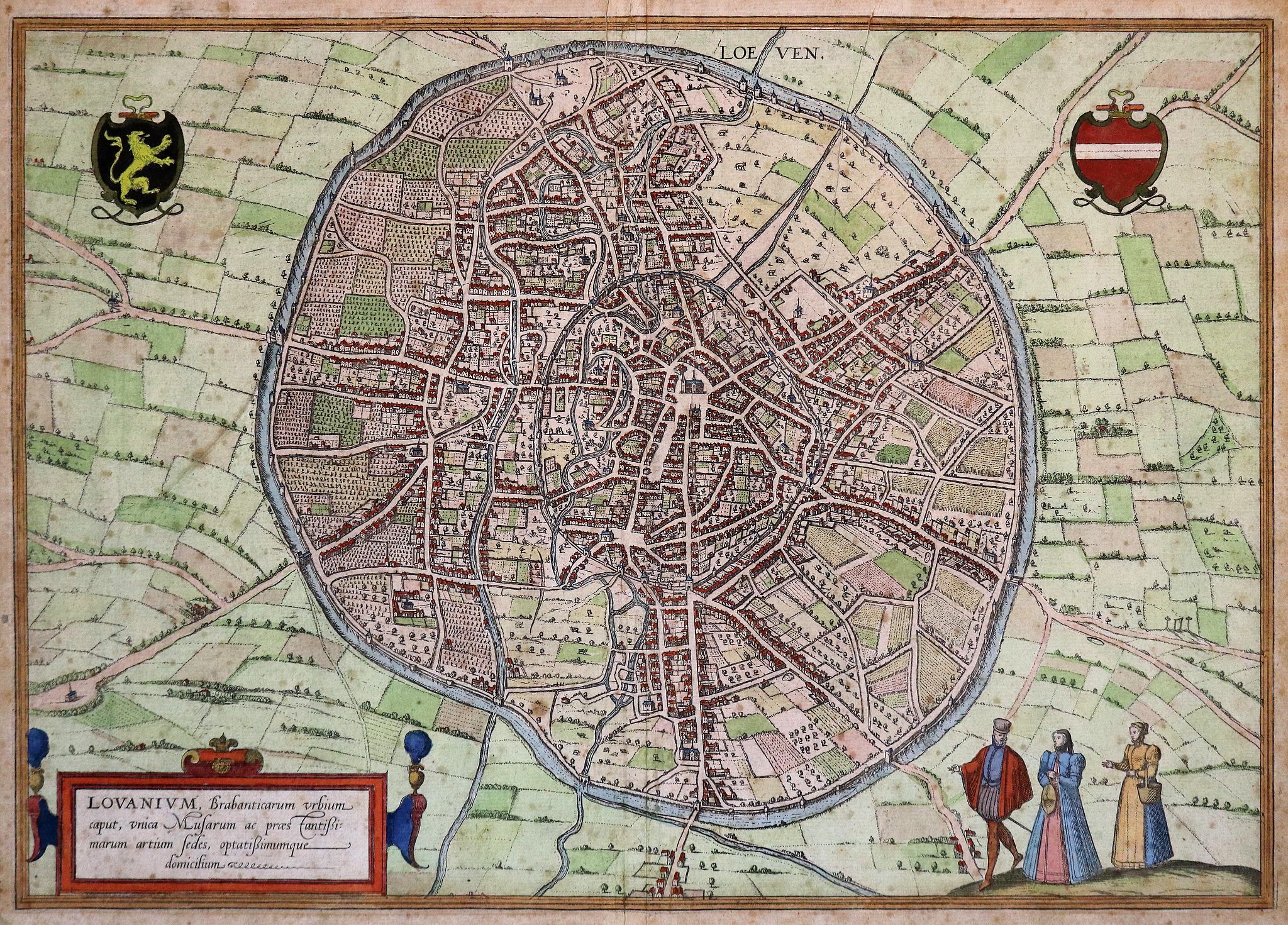 BRAUN, G./ HOGENBERG, F., Lovanium, Brabanticarum.., antique map, old maps