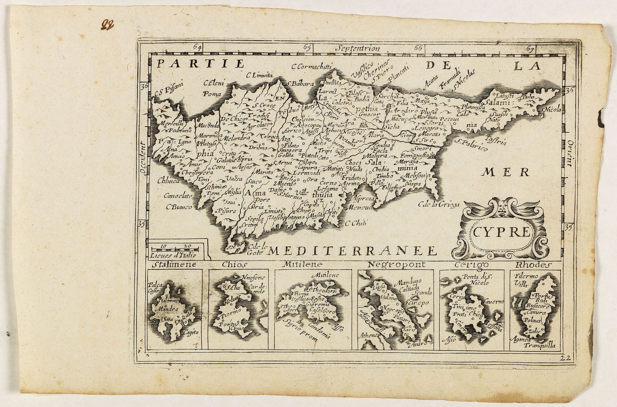 JOLLAIN, G., Cypre., antique map, old maps