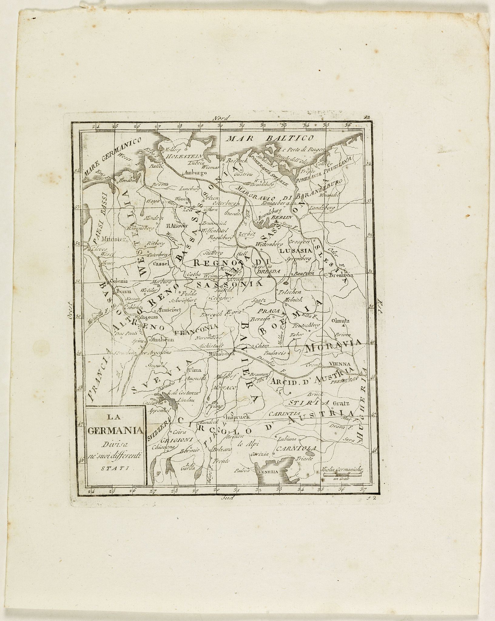 ZEMPEL, G., La Germania divisa ne' suoi differenti stati, antique map, old maps