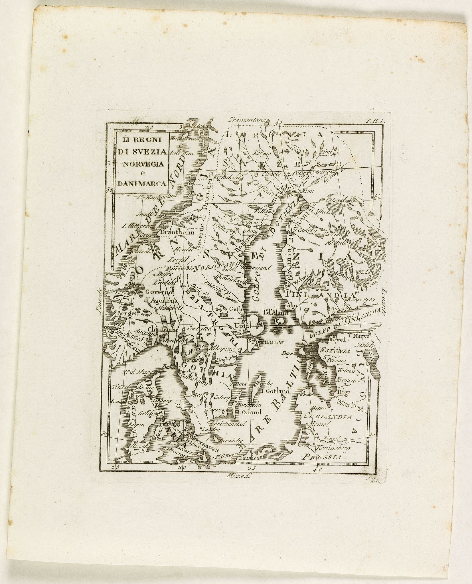 ZEMPEL, G., Li regni di svezia Norvegia e Danimarca., antique map, old maps
