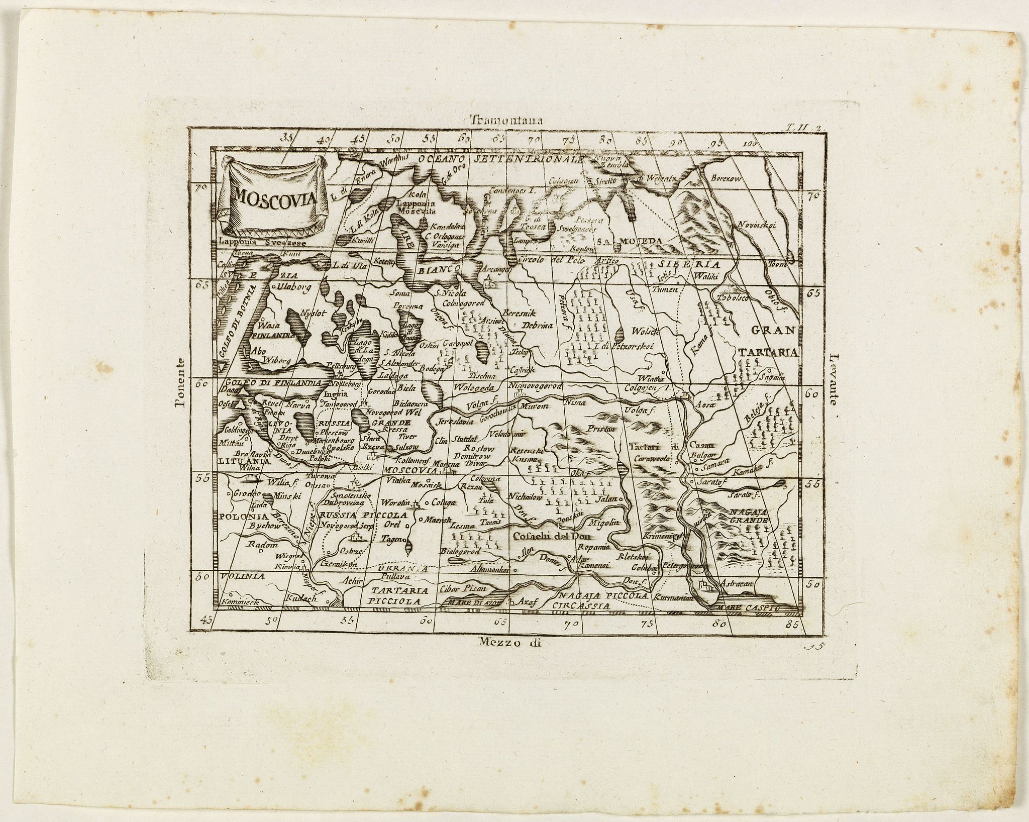ZEMPEL, G., Moscovia., antique map, old maps