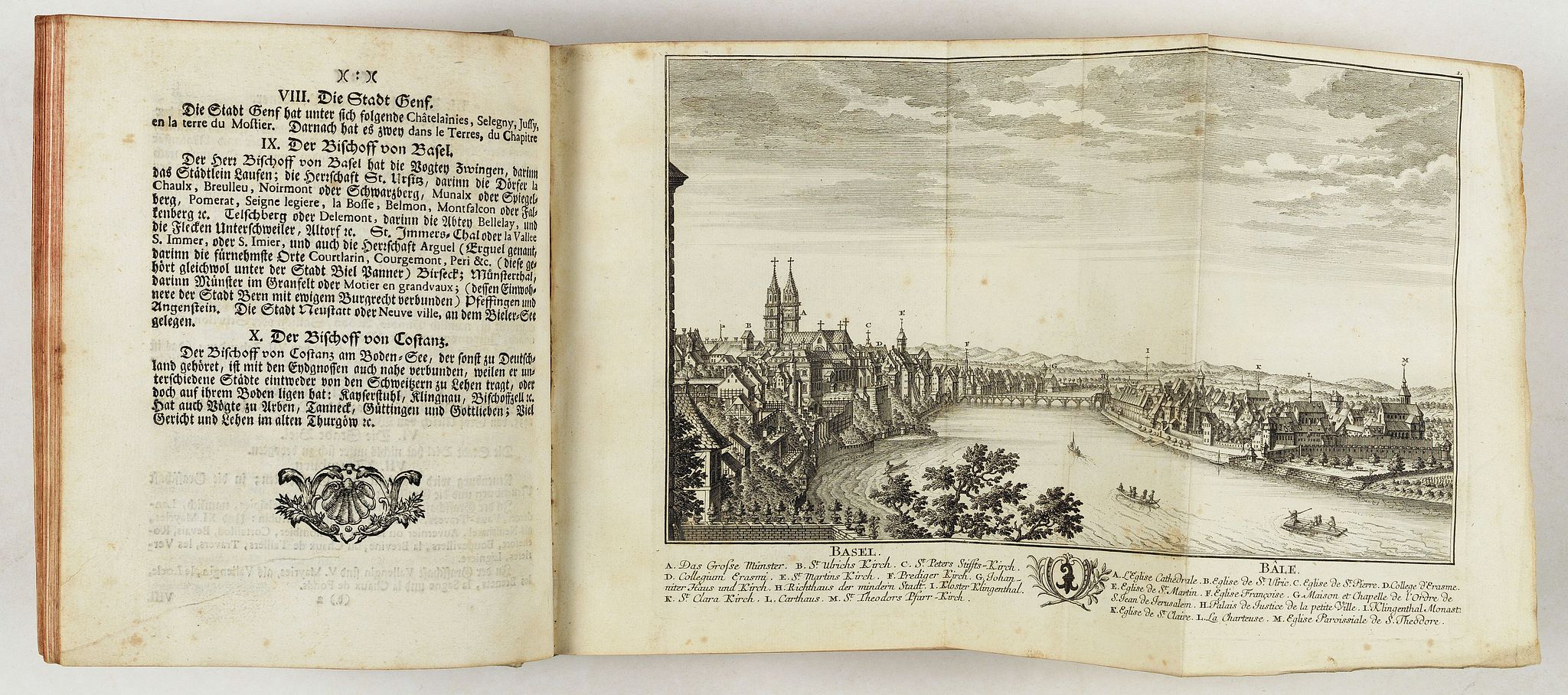 HERRLIBERGER, David., Neue und vollständige Topographie der Eidgnossschaft, in welcher die in den dreyzehen und zugewandten auch verbündeten Orten und Landen dermal befindliche Städte, Bischthümer, Stifte, Klöster, Schlösser, Amts-Häuser, Edelsitze und Burgställe..., antique map, old maps