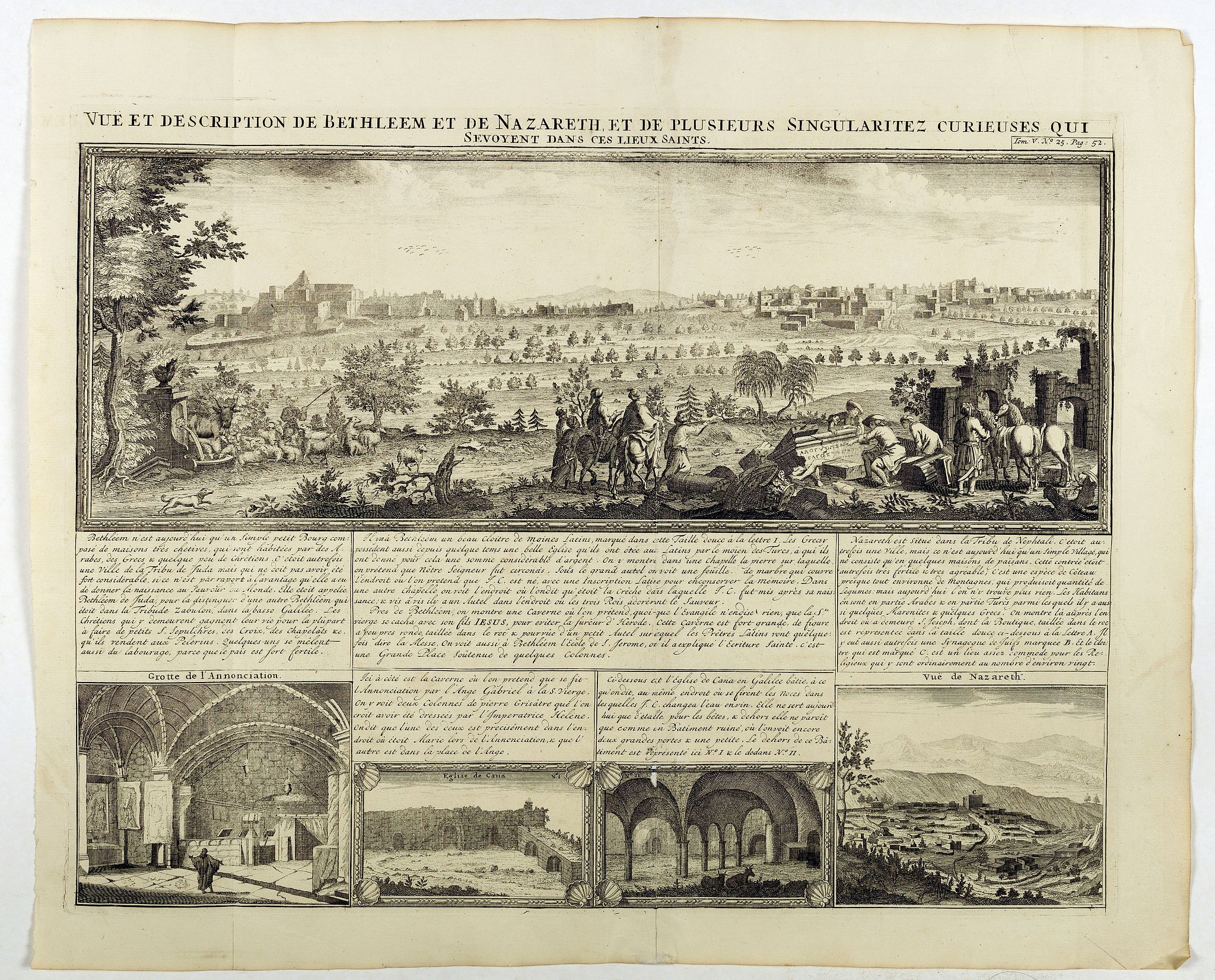 CHATELAIN, H., Vue et description de Bethleem et de Nazareth . . ., antique map, old maps