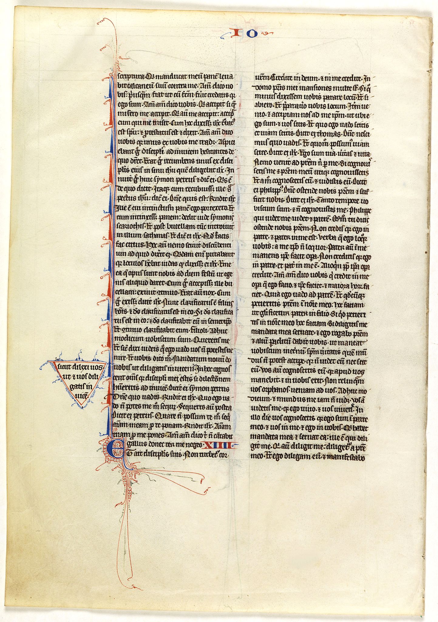 BIBLE, Leaf on vellum from a 13th century manuscript Bible., antique map, old maps