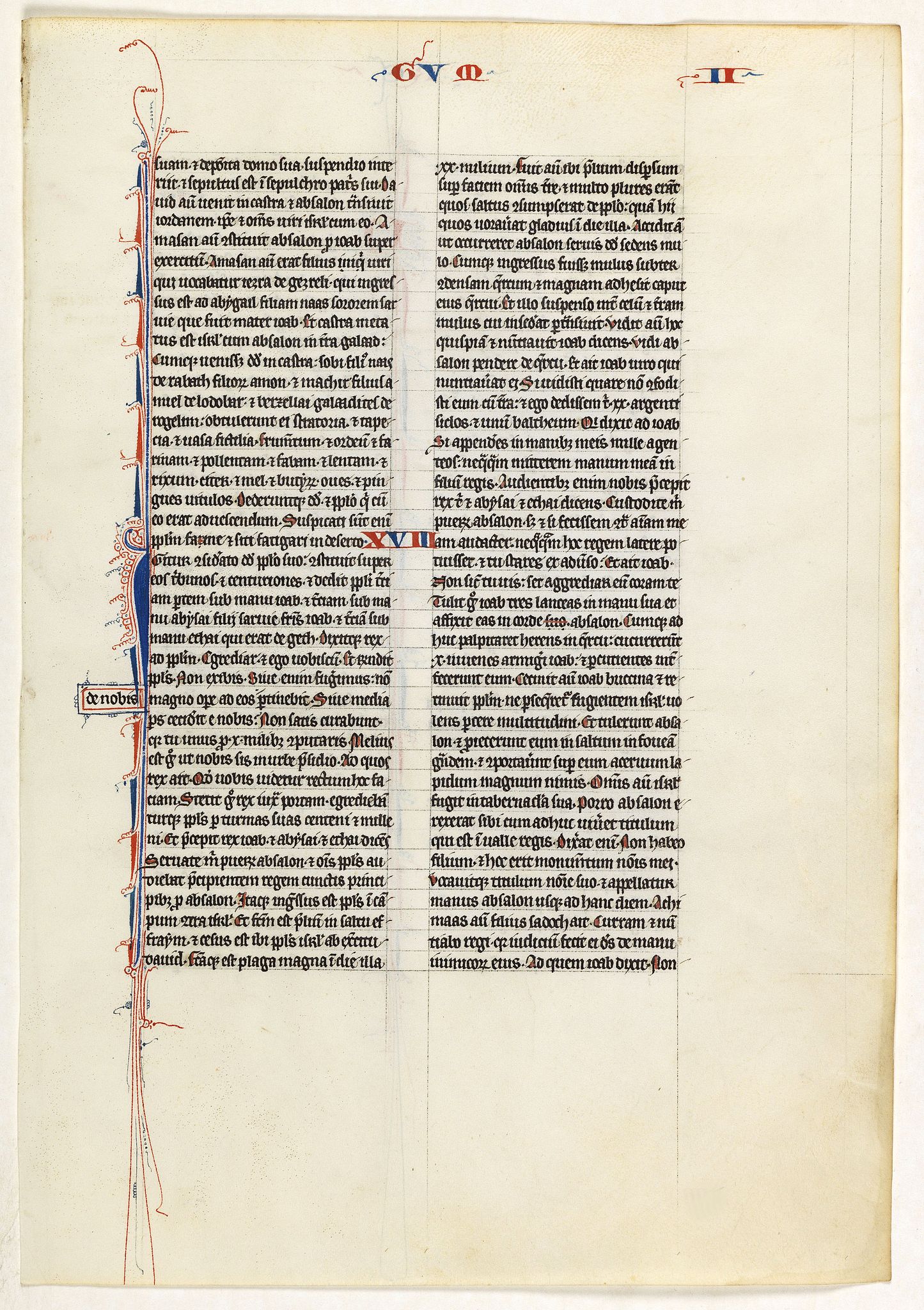 BIBLE, Leaf on vellum from a 13th century manuscript Bible, antique map, old maps