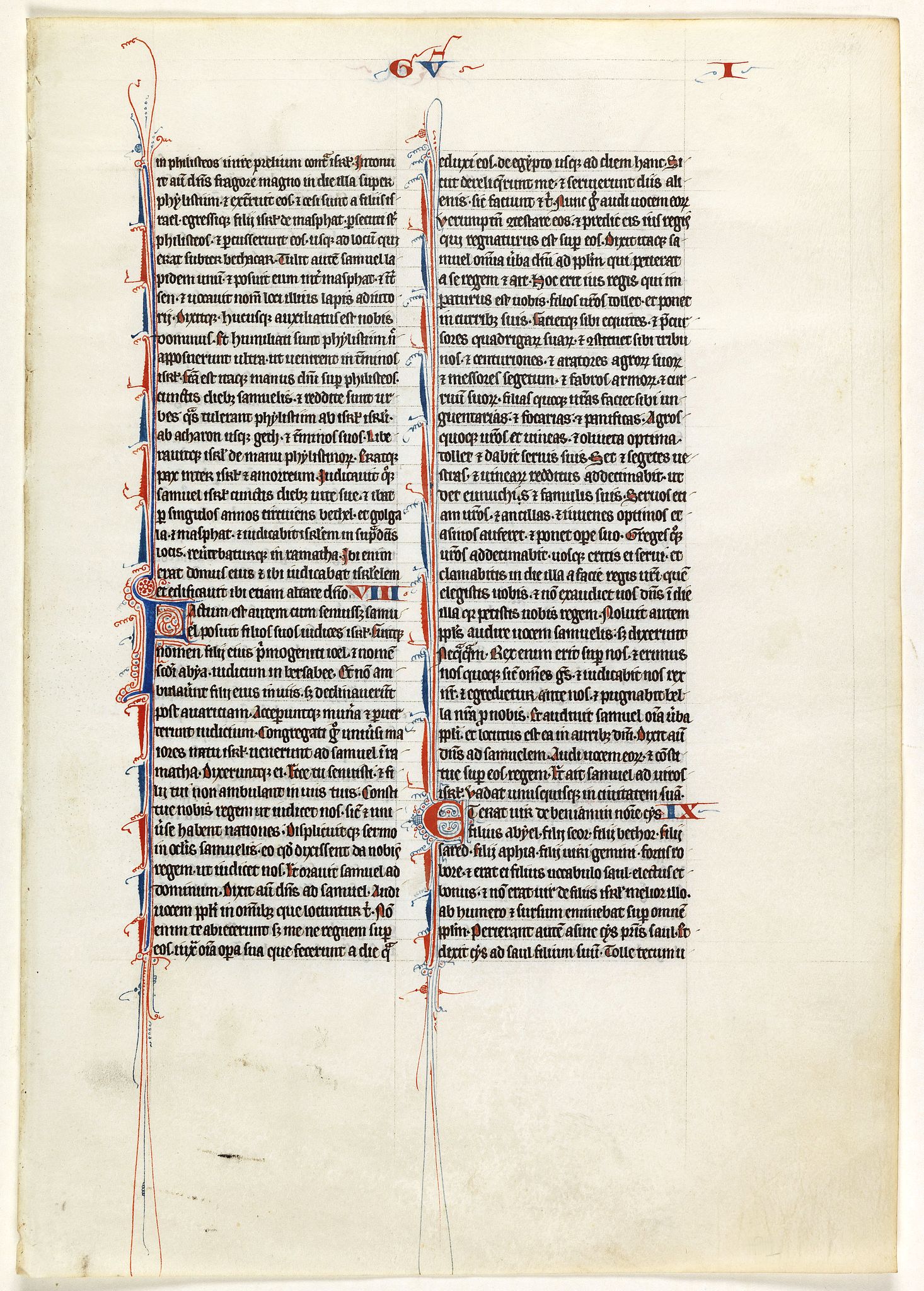 BIBLE, Leaf on vellum from a 13th century manuscript Bible, antique map, old maps