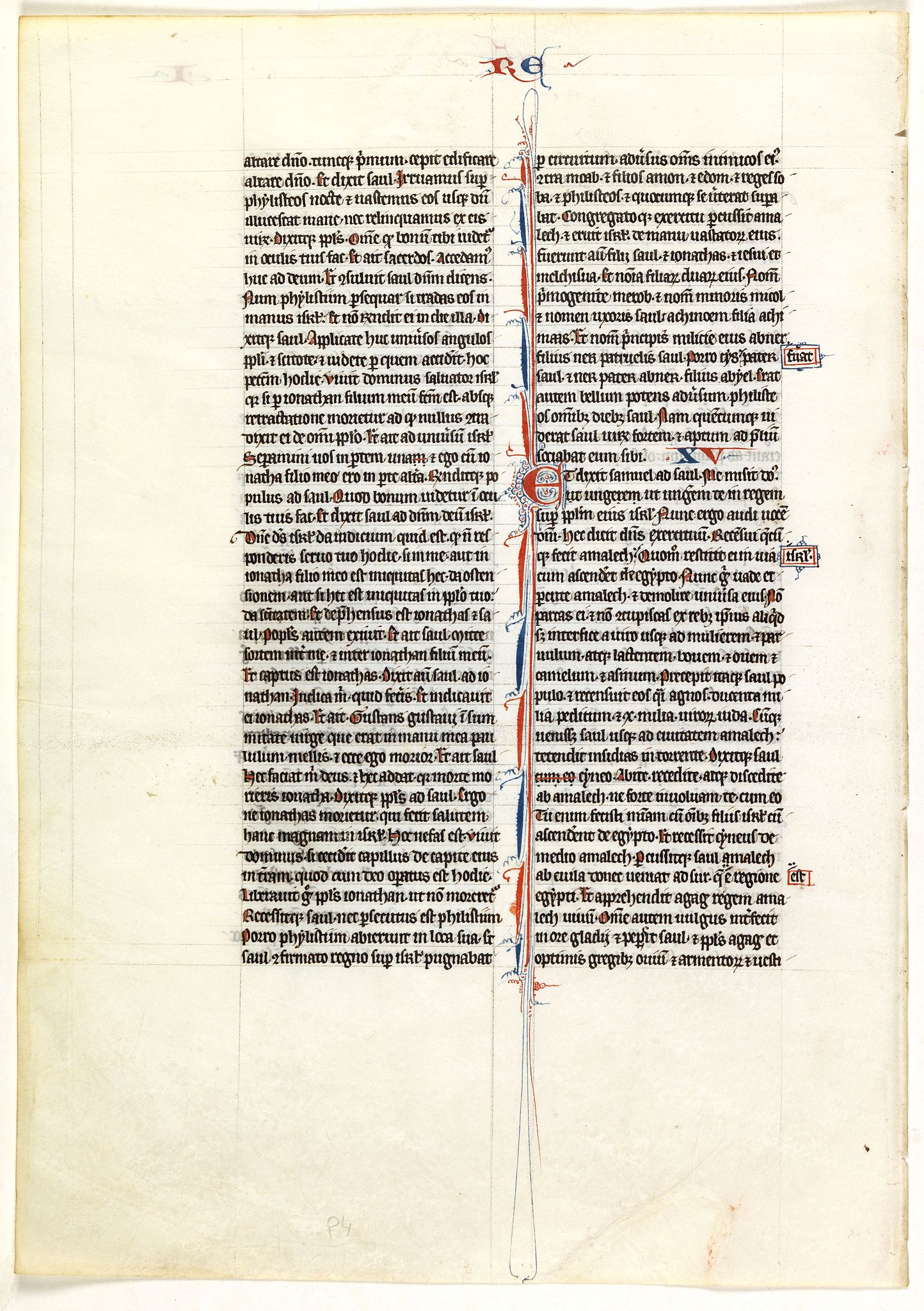 BIBLE, Leaf on vellum from a 13th century manuscript Bible, antique map, old maps