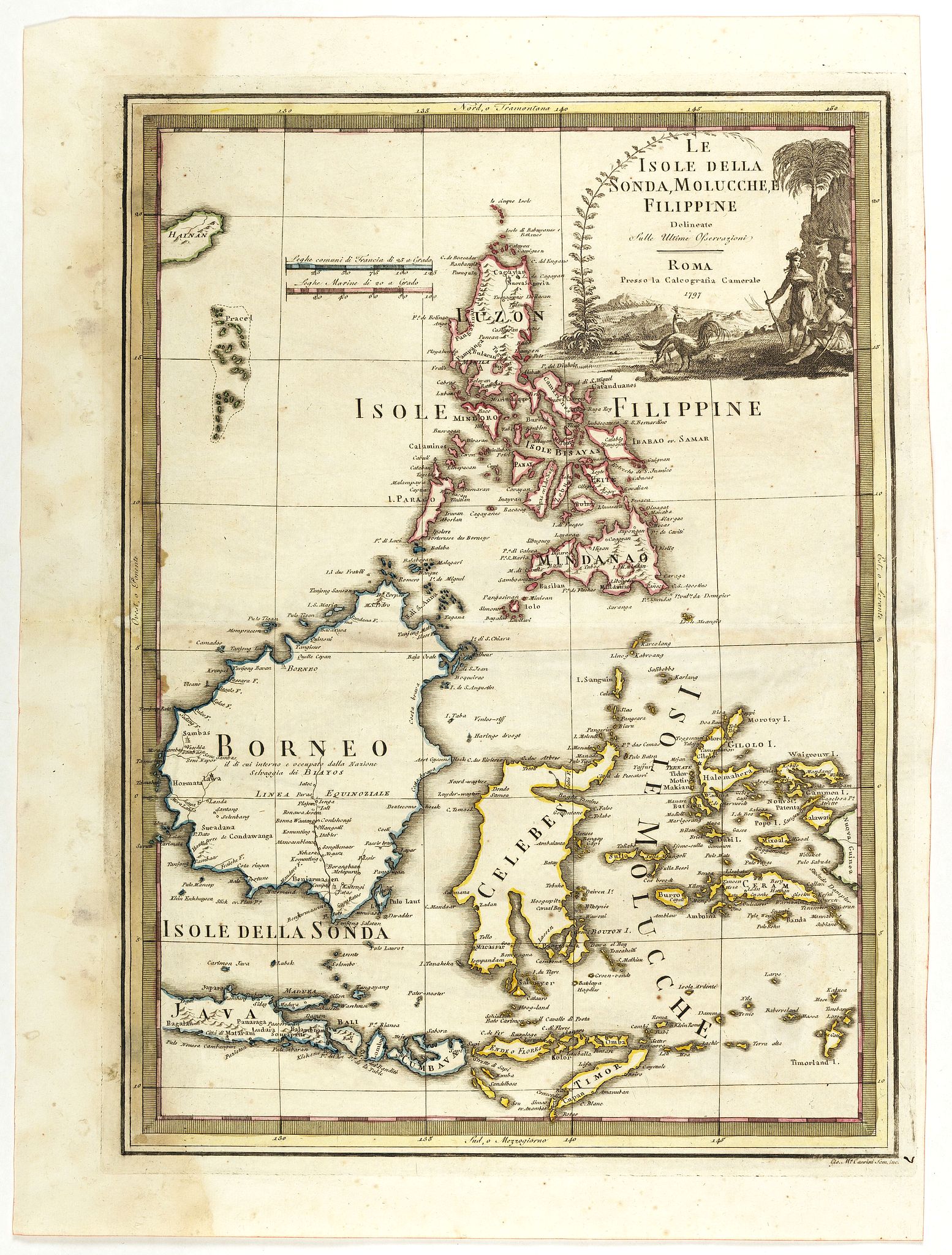 CASSINI, G.M., Le Isole della Sonda, Molluche, e Filippine delineate sulle ultima osservazioni., antique map, old maps