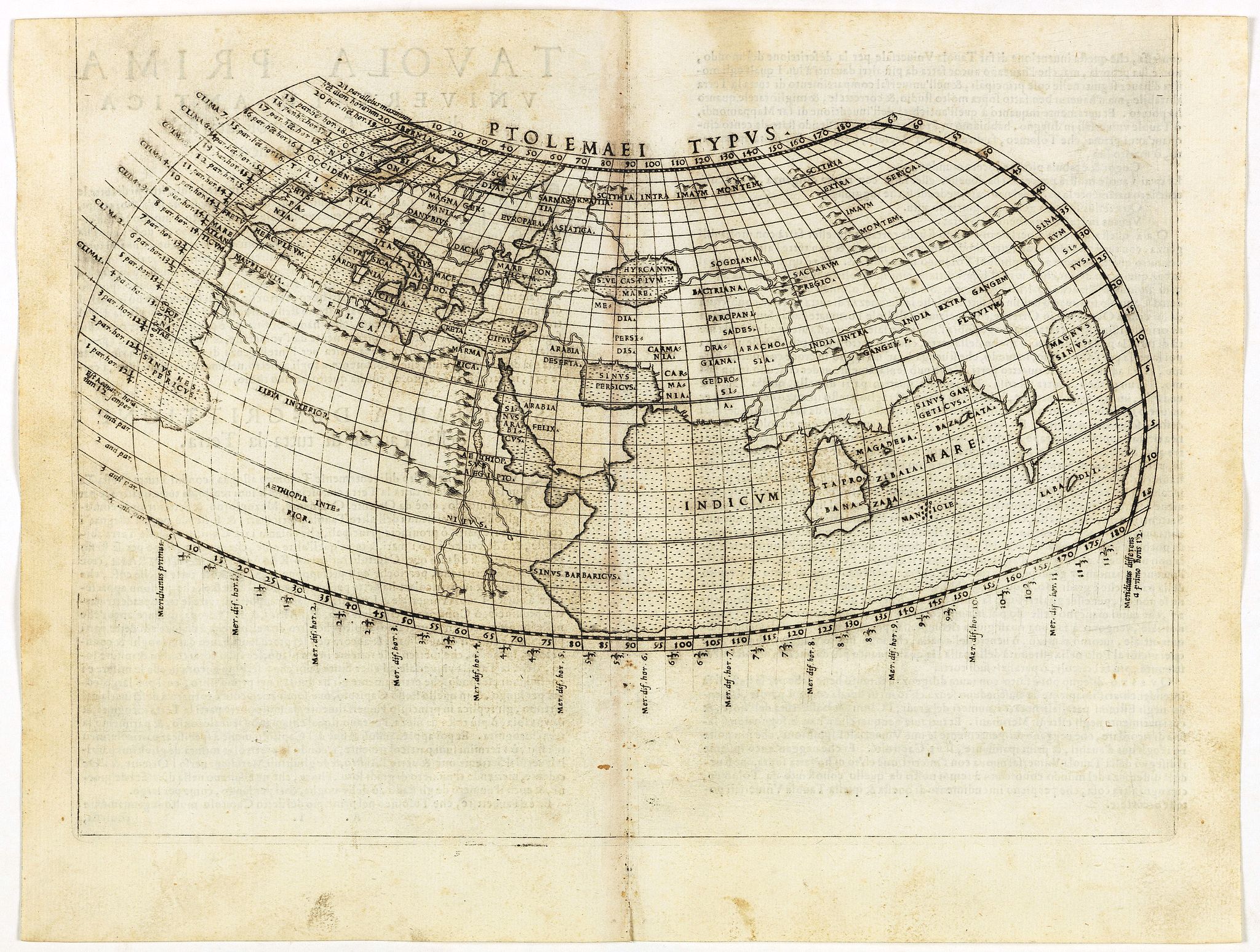 RUSCELLI, G., Ptolemaei Typus., antique map, old maps
