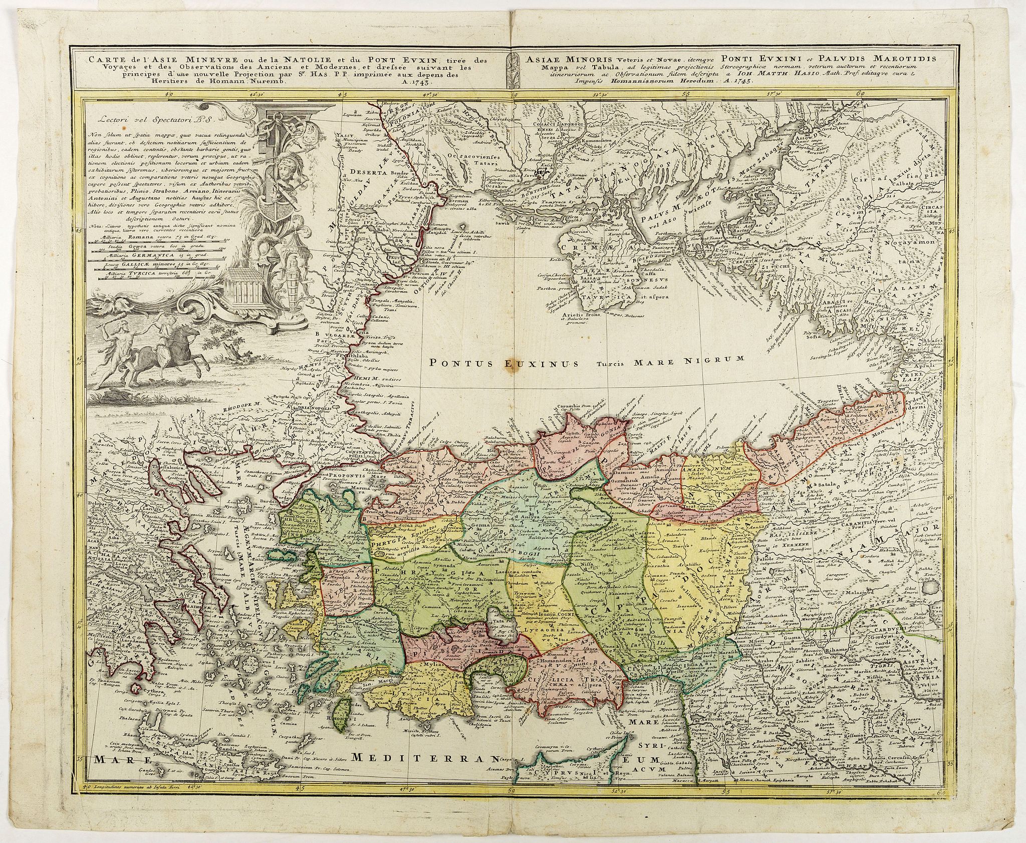 HOMAN HEIRS., Carte de l'Asie Minevre ou de la Natolie et du Pont Euxin…, antique map, old maps