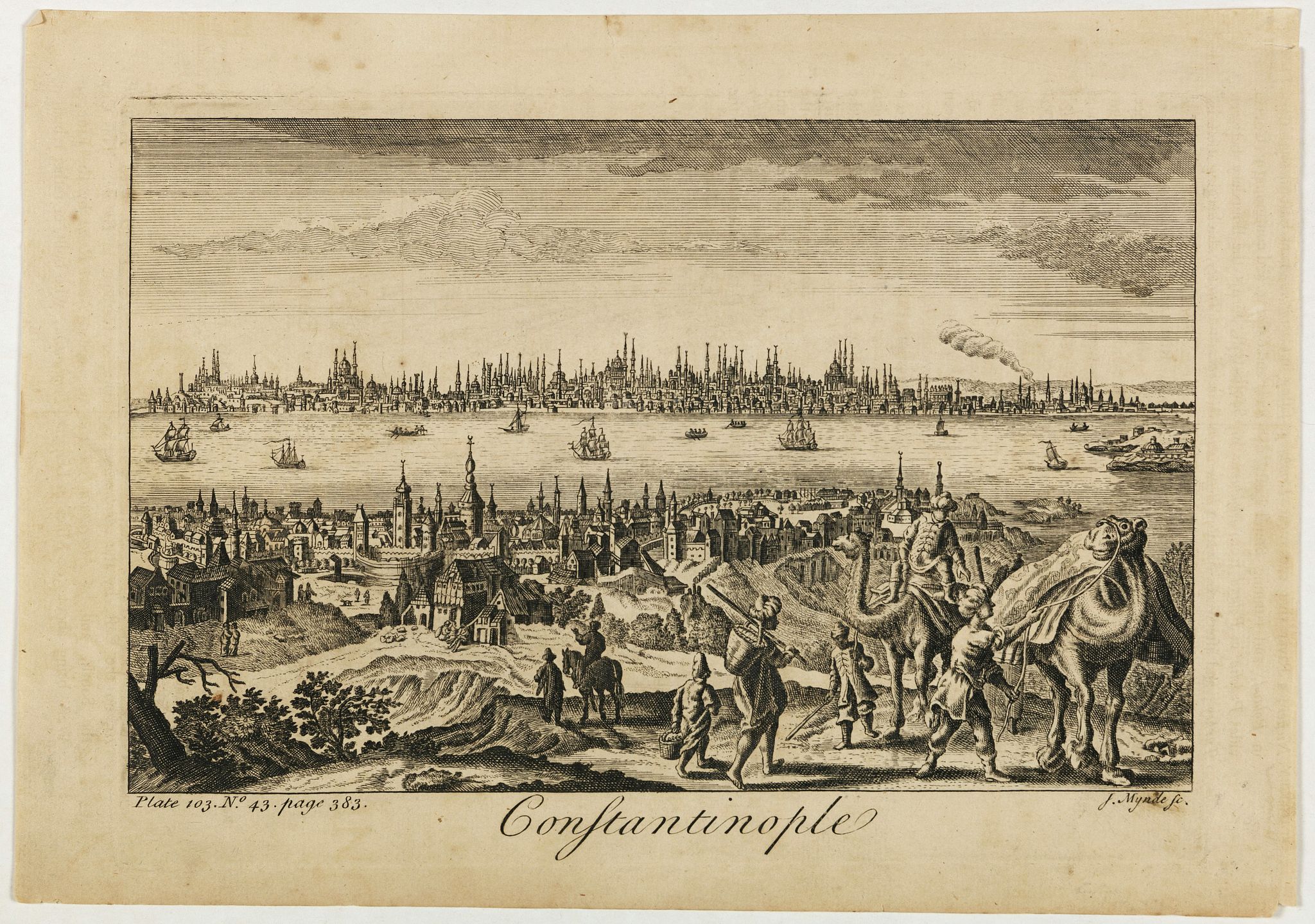 MYNDE, J., Constantinople., antique map, old maps