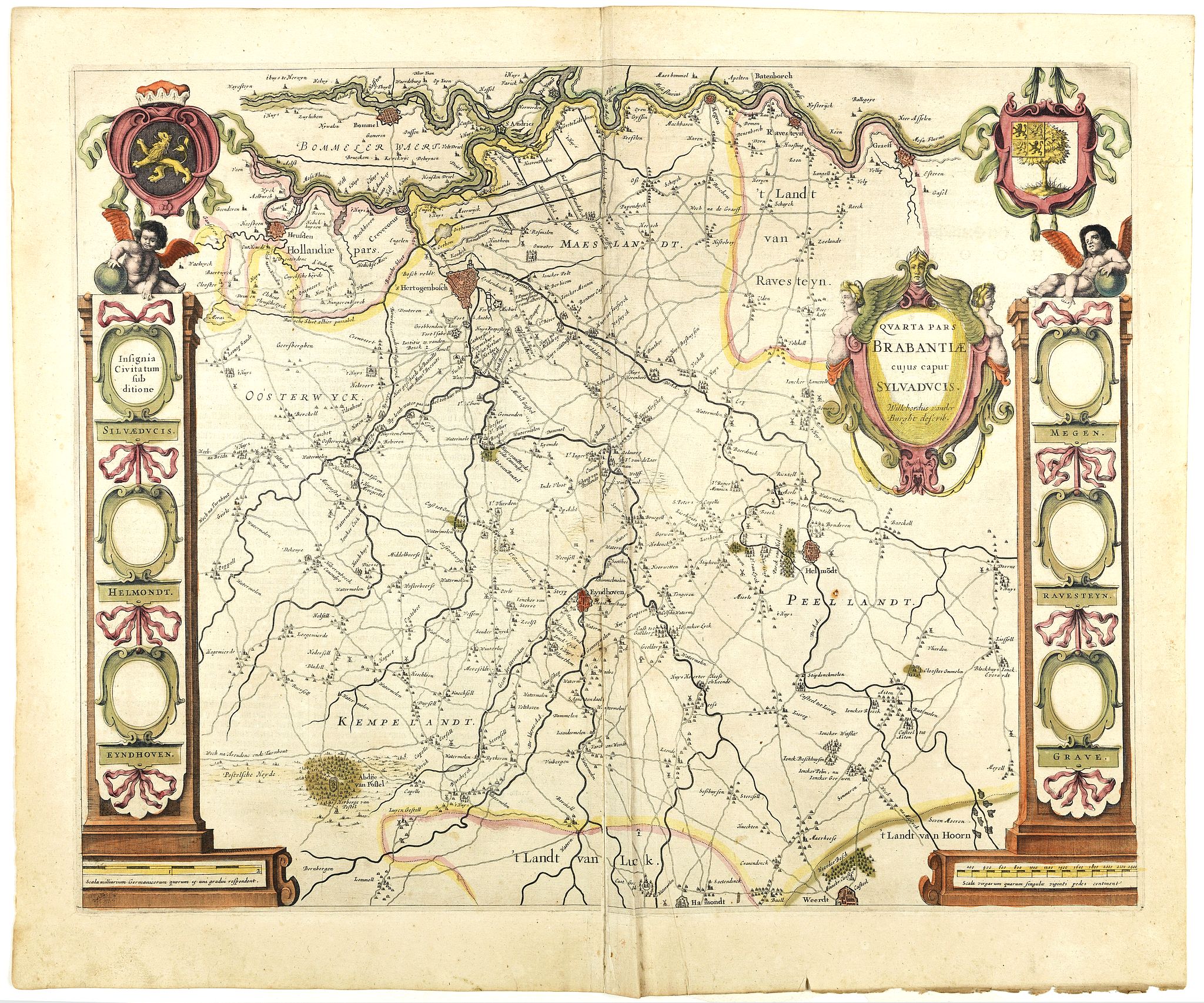 BLAEU, W., Quarta pars Brabantiae cujus caput Sylvaducis., antique map, old maps