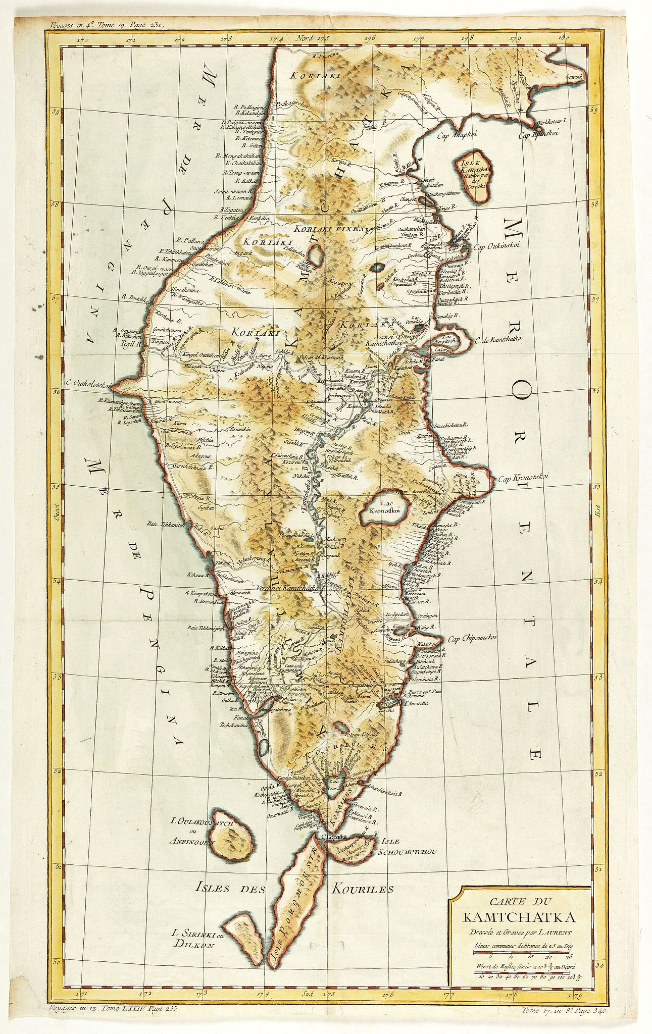 LAURENT., Carte du Kamtchakta Dressée et Gravée par Laurent. . ., antique map, old maps