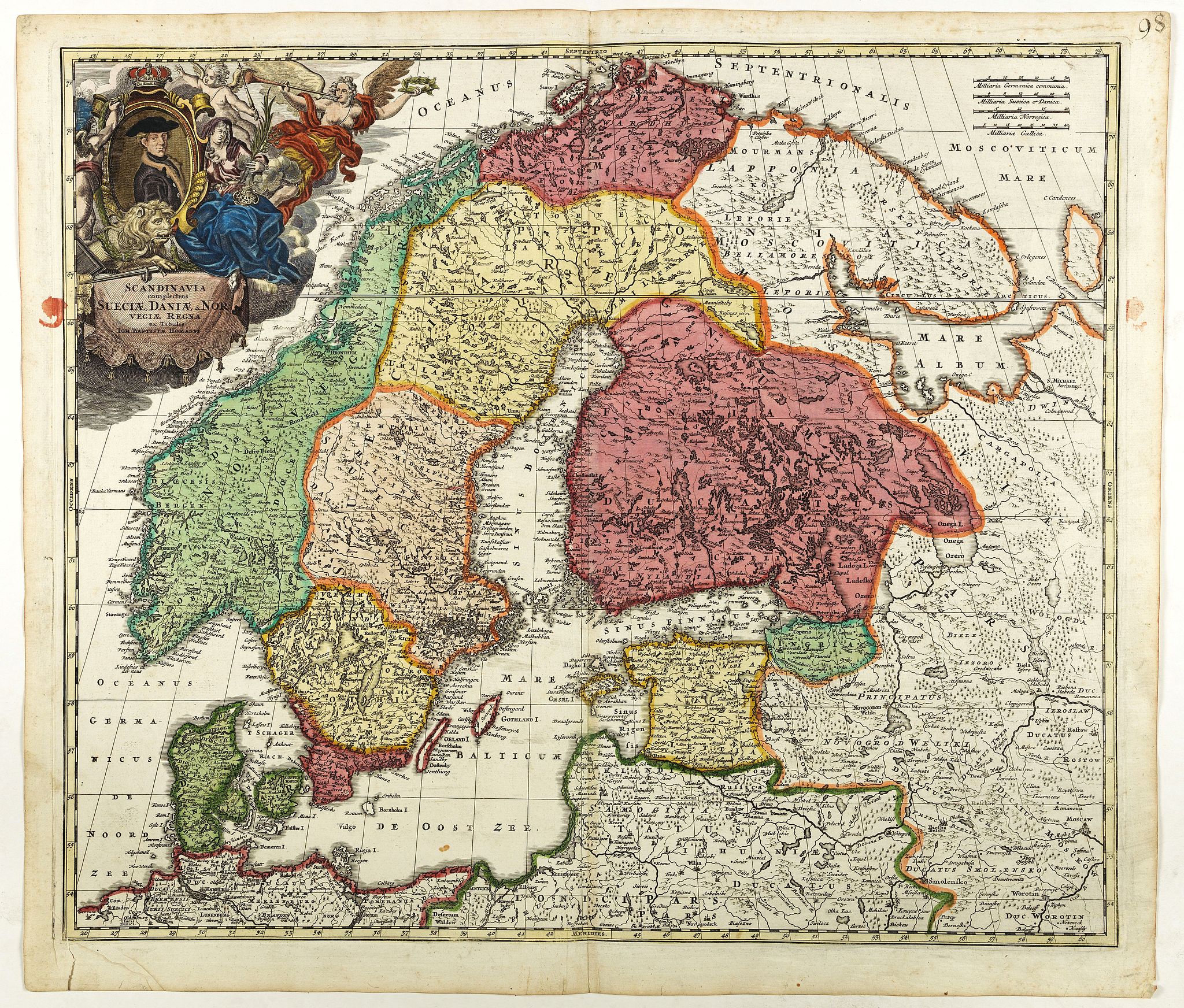 HOMANN HEIRS., Scandinavia complectens Sueciae, Daniae & Norvegia. . ., antique map, old maps