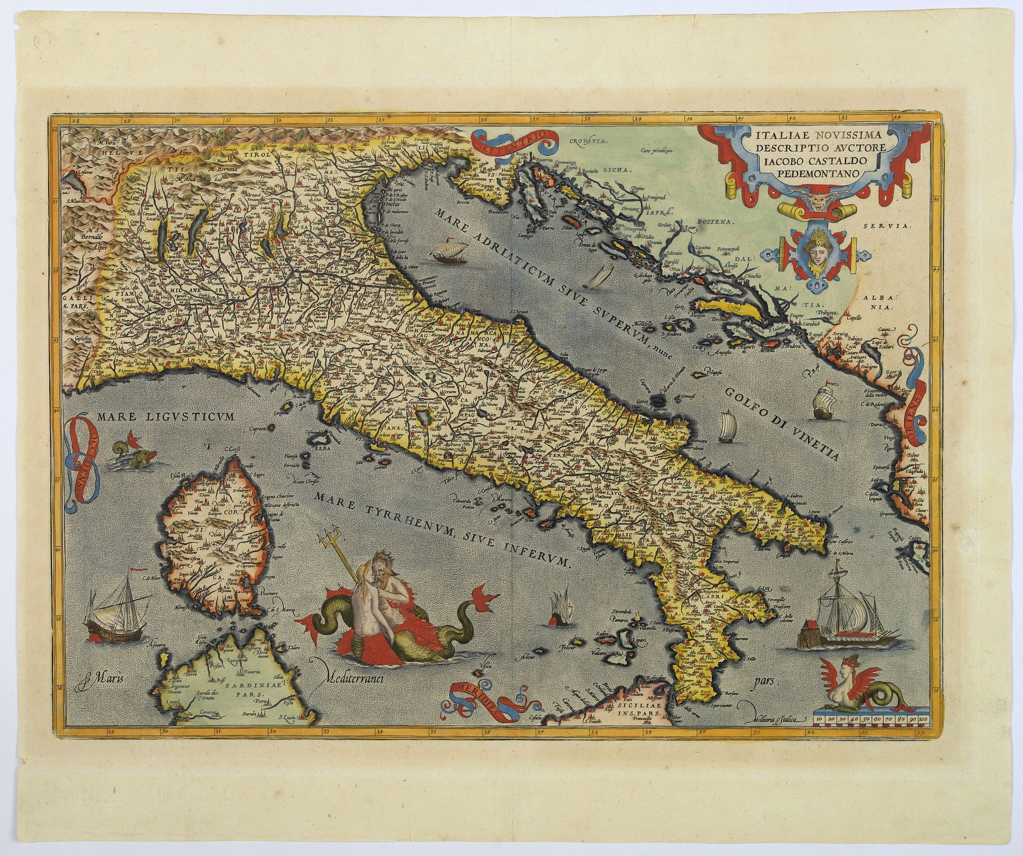 ORTELIUS, A., Italiae Novissima descriptio. . ., antique map, old maps