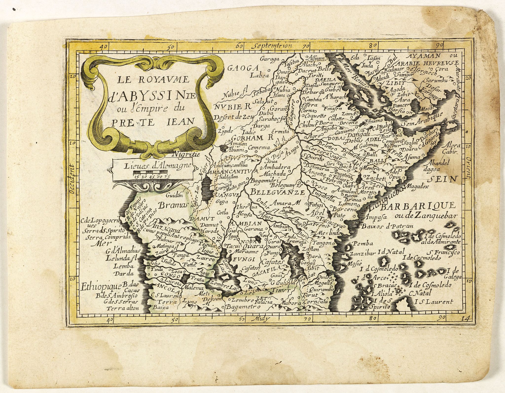 PICART, Nicolas / DUVAL, Pierre., Le royaume d'Abyssinie ou l'Empire du Prete Iean. (14)., antique map, old maps