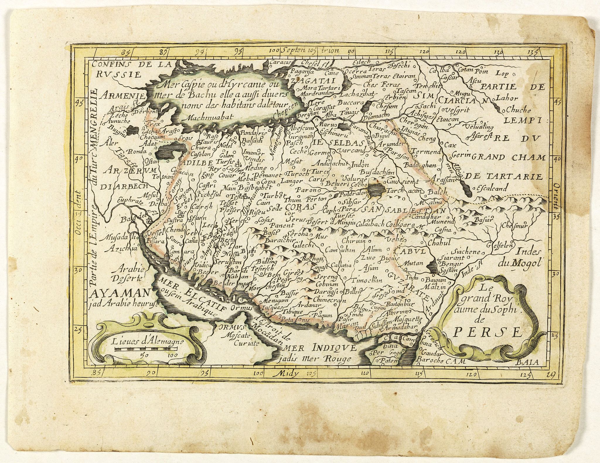 PICART, Nicolas / DUVAL, Pierre., Le grand Royaume du Sophi de Perse. (19)., antique map, old maps