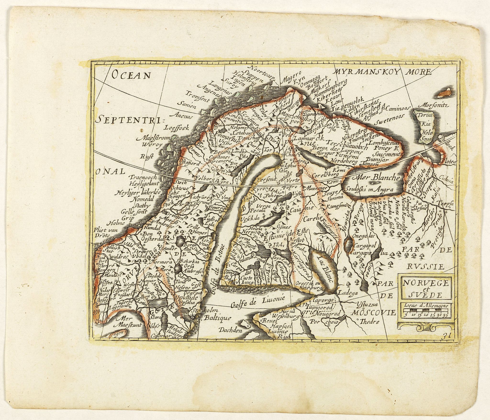 PICART, Nicolas / DUVAL, Pierre., Norvege et Suede. (31)., antique map, old maps